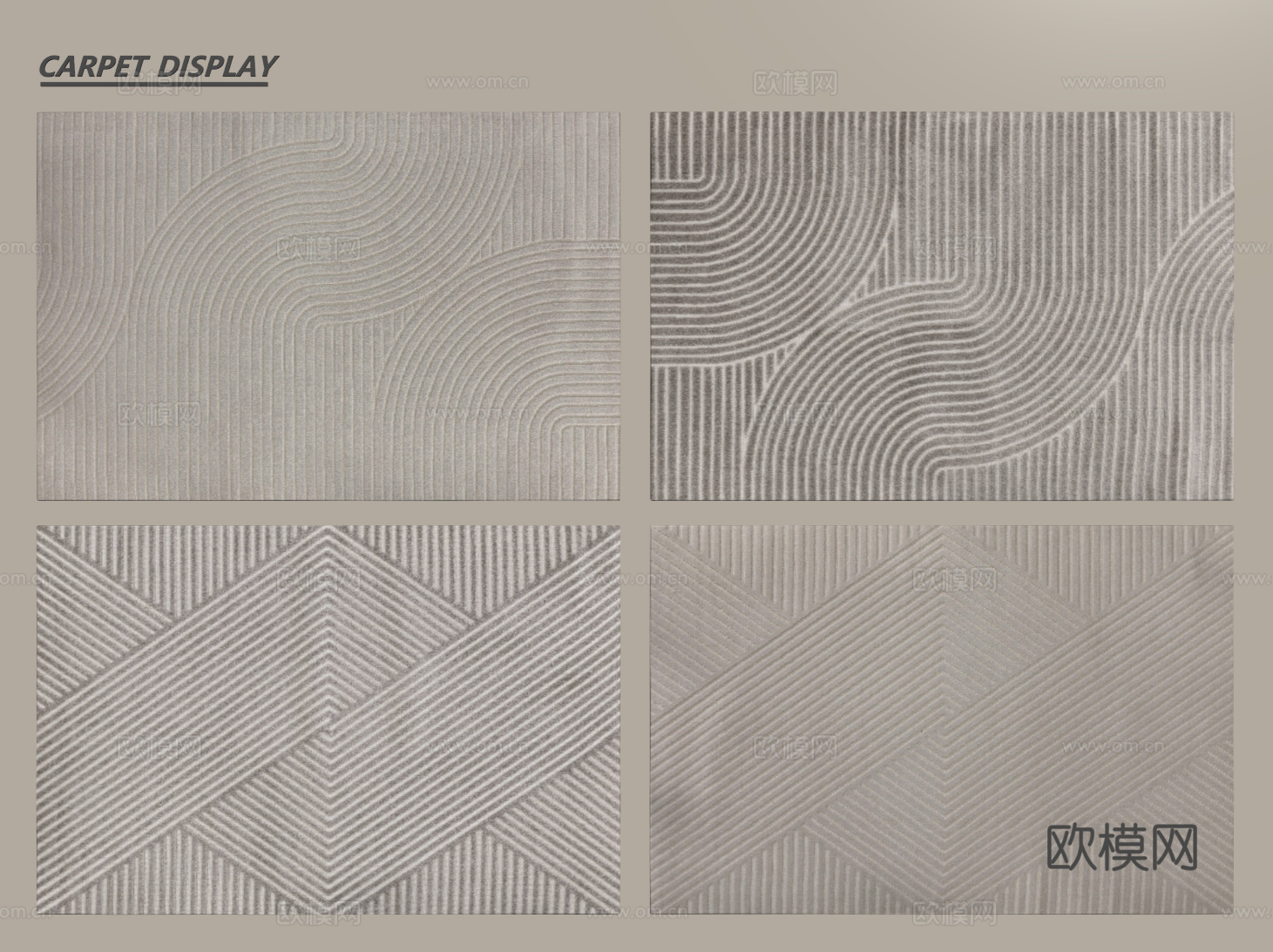 现代简约地毯 方形地毯 布艺地毯 客厅地毯 艺术地毯su模型