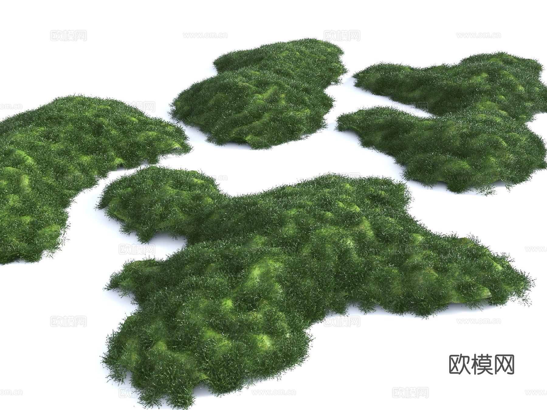 现代庭院微地形 庭院景观 花园景观 景观石头 草坡 小山包su模型