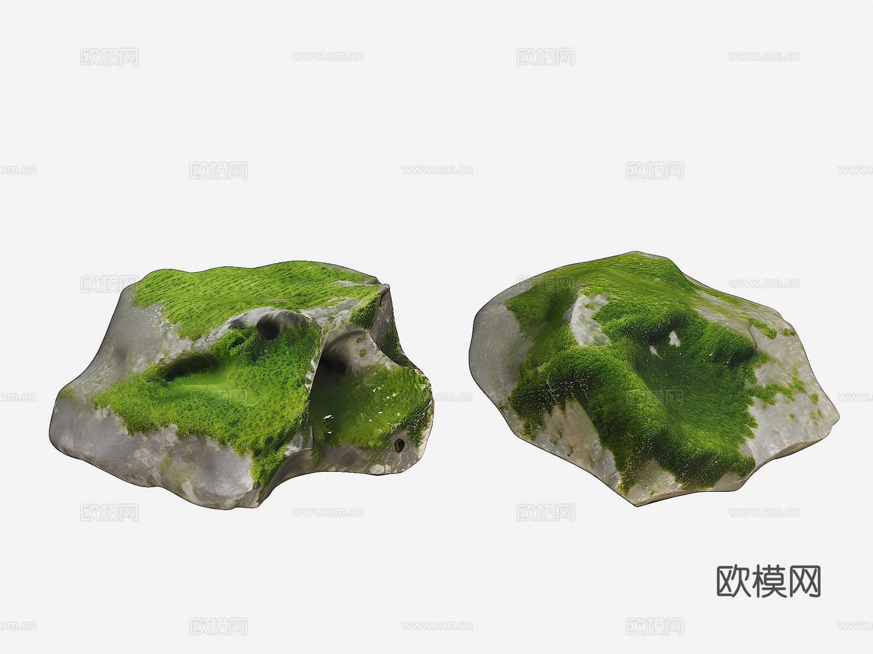 苔藓石头 景观石头 现代石头 庭院石头 禅意石头 置石su模型