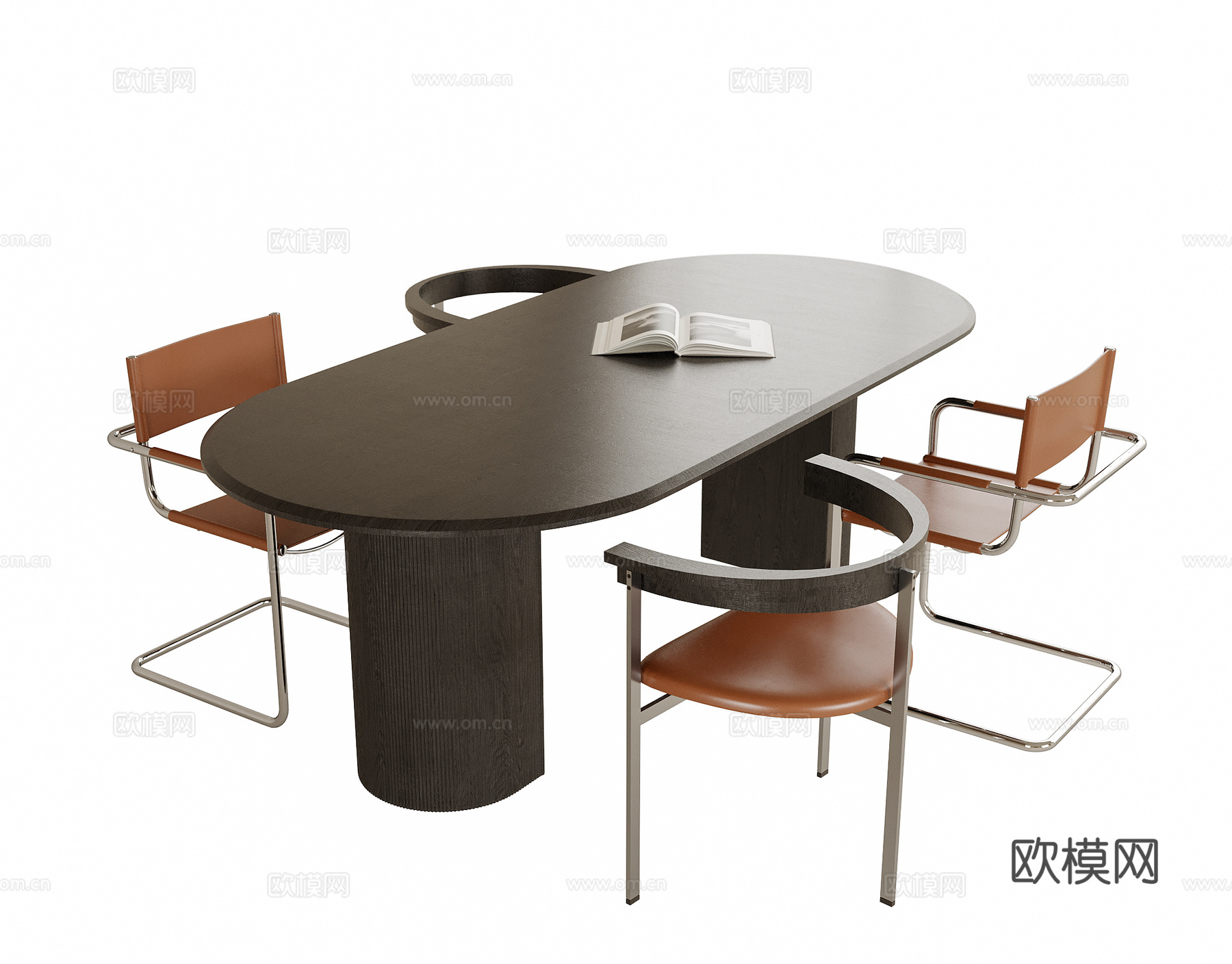 现代餐桌椅 餐椅 餐桌su模型
