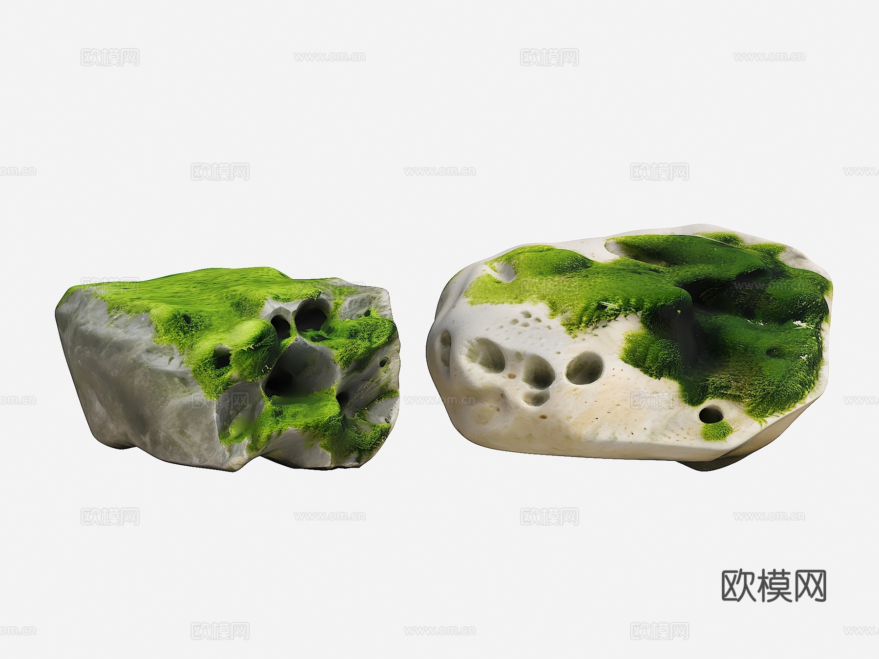 苔藓石头 景观石头 现代石头 庭院石头 禅意石头 置石su模型
