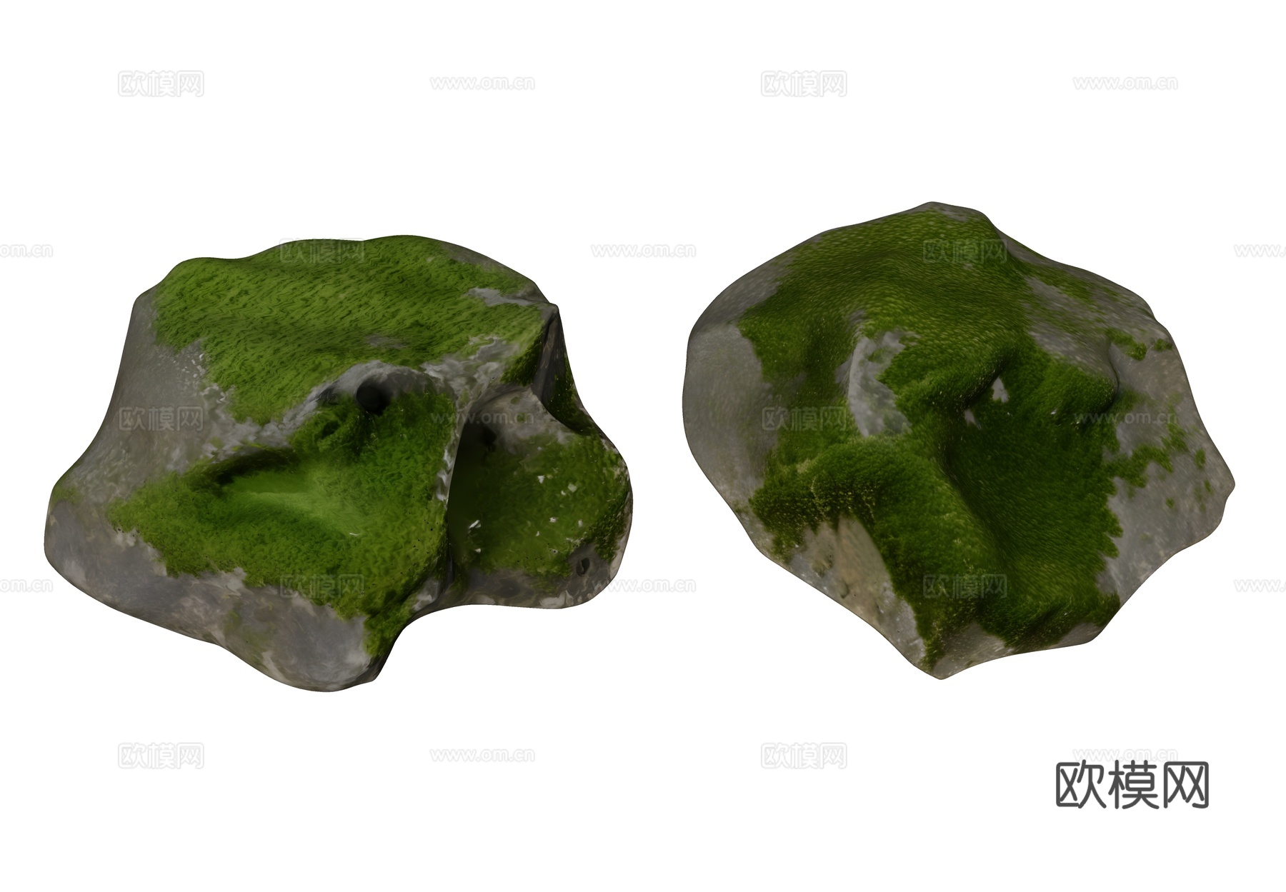 苔藓石头 景观石头 现代石头 庭院石头 禅意石头 置石su模型