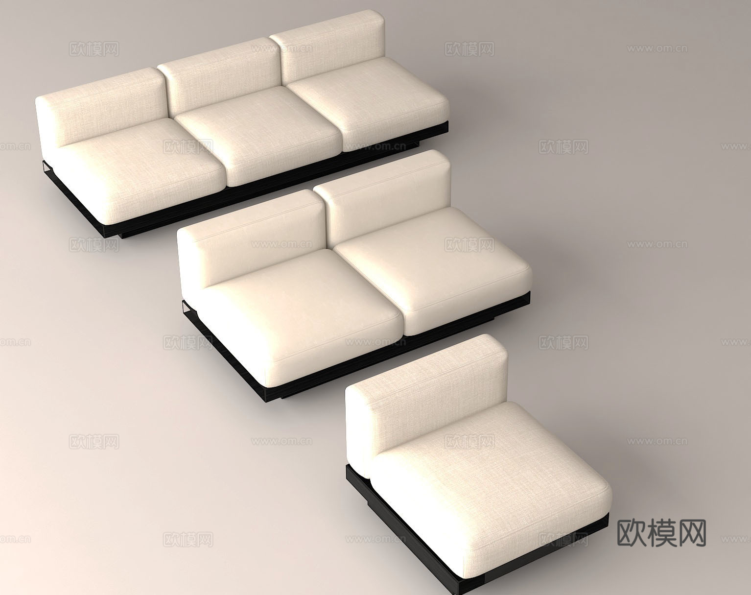 现代沙发 组合沙发 简约风格 家居家具 布艺沙发 客厅家具su模型