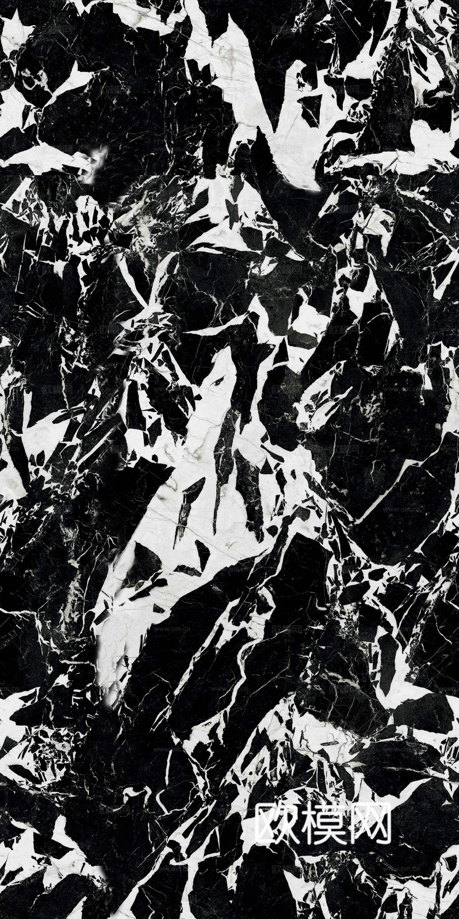 现代极简无缝宝格丽黑白奢石大理石