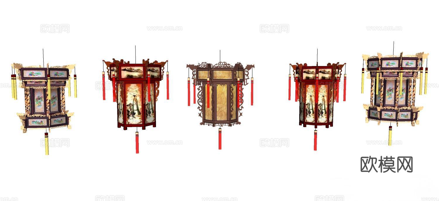 宫灯 中式宫灯su模型