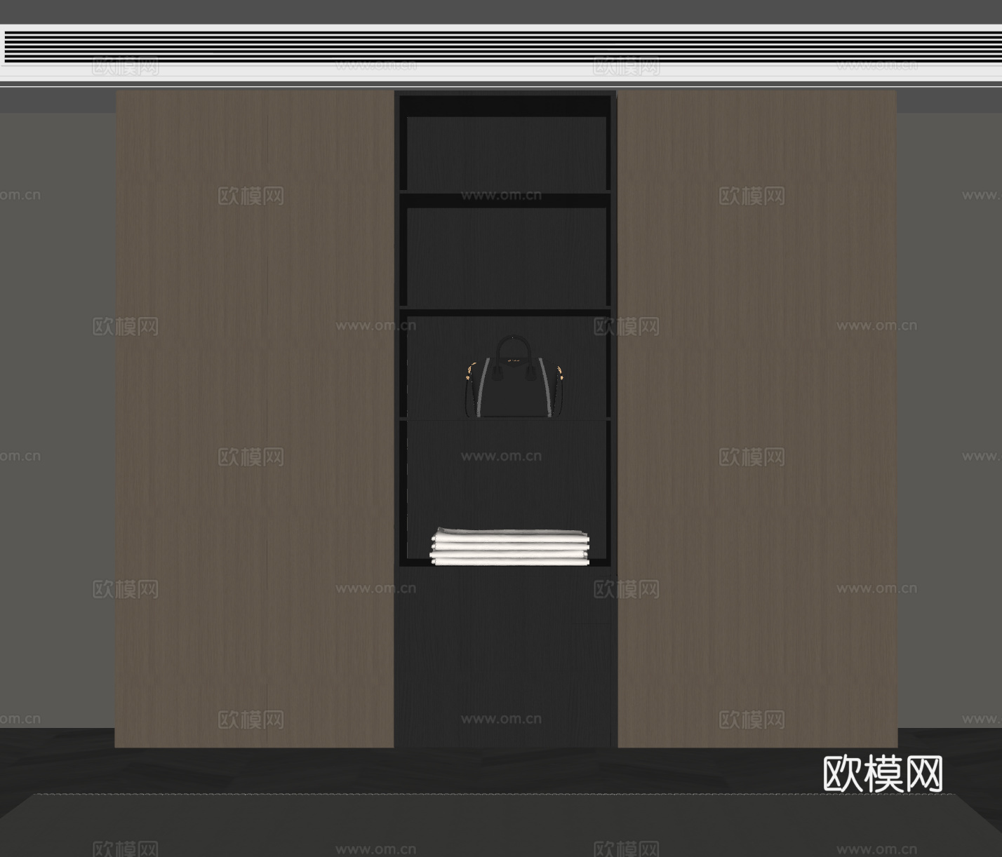 现代意式衣柜su模型