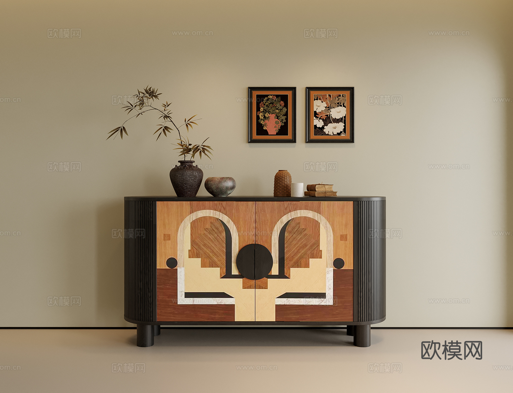 宋式玄关柜 装饰柜 边柜su模型