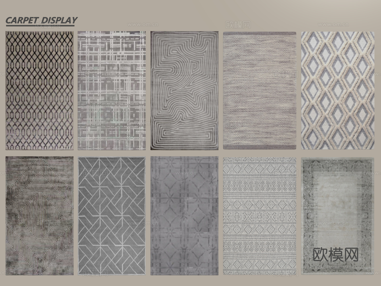 现代简约地毯 方形地毯 布艺地毯 客厅地毯 艺术地毯su模型