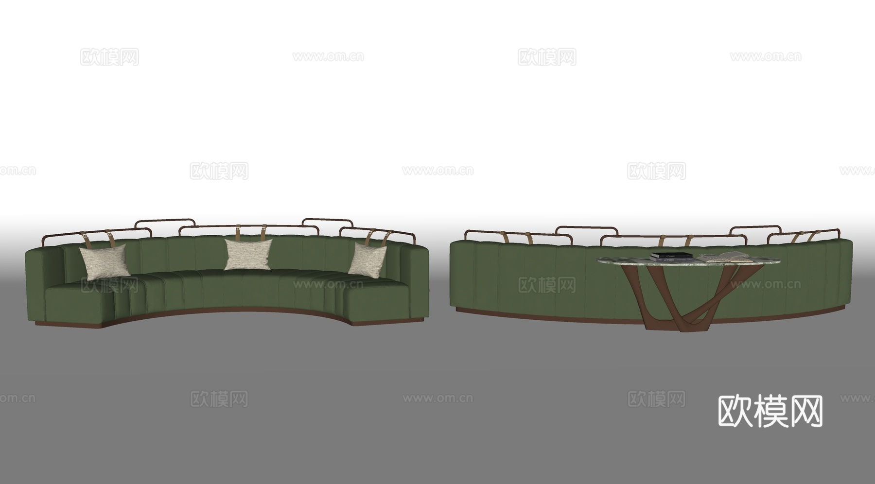 现代弧形沙发卡座组合 卡座沙发  餐厅卡座 餐厅沙发su模型