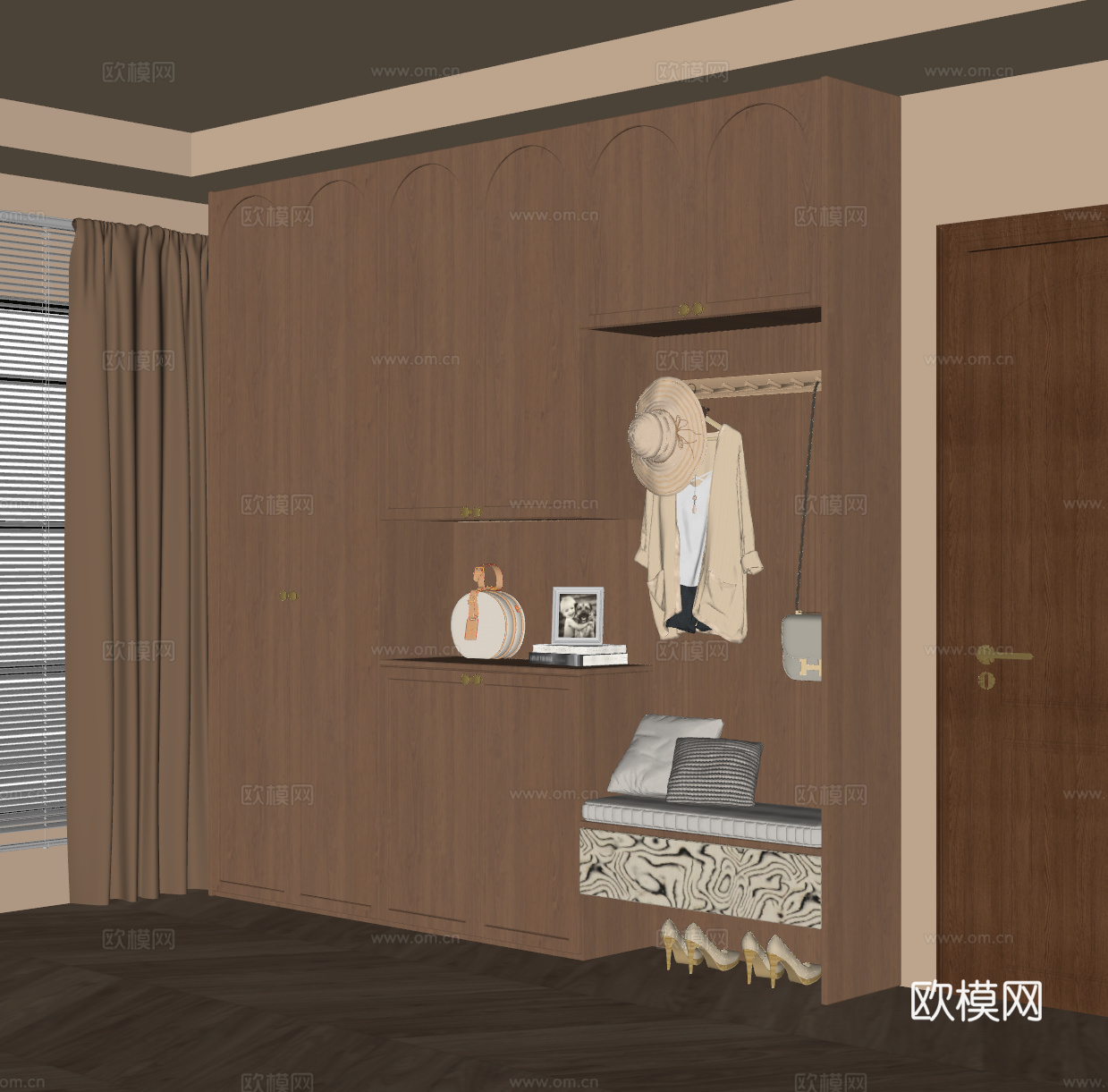 中古鞋柜 玄关柜su模型