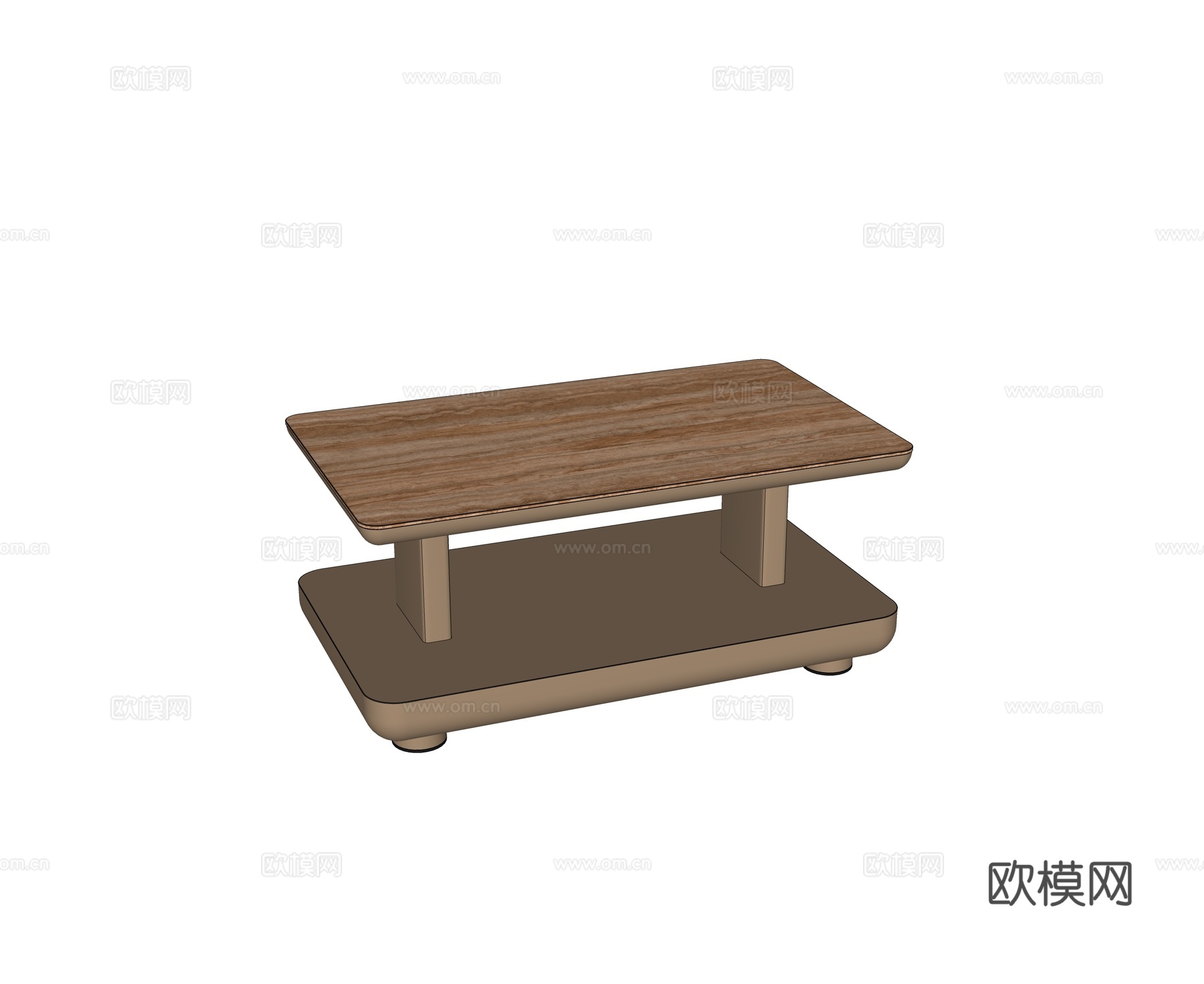 kun 现代户外 庭院花园茶几 洞石 金属 长茶几su模型