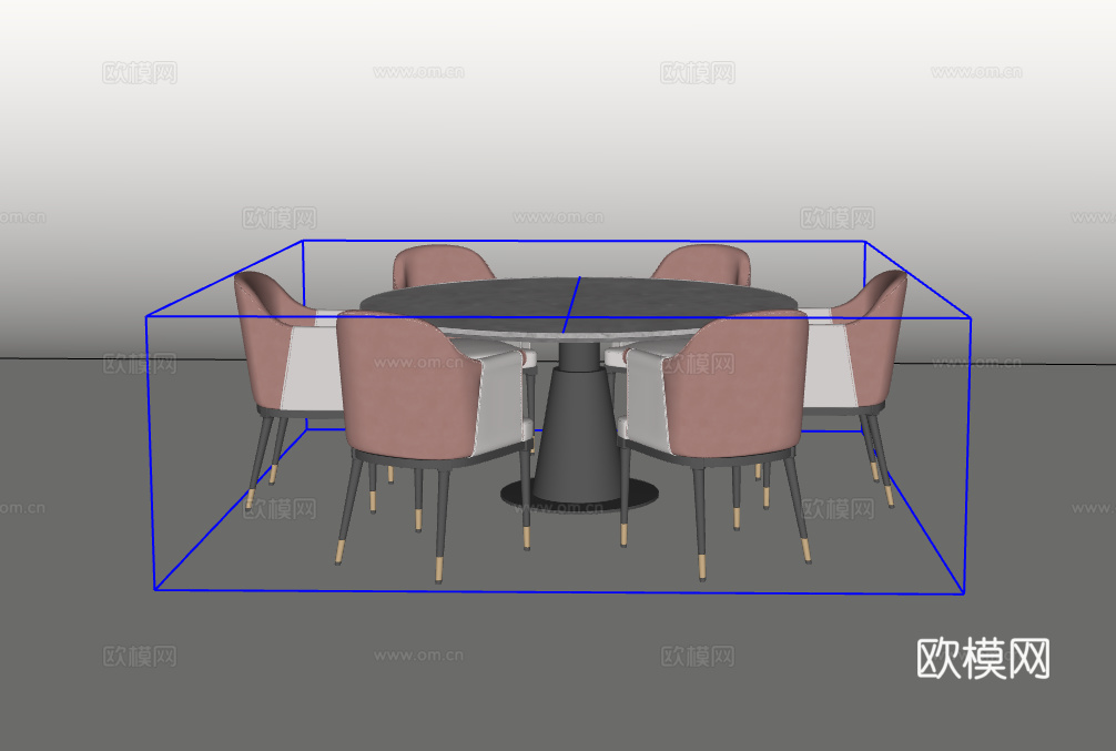 餐桌椅su模型下载（渲染图2）