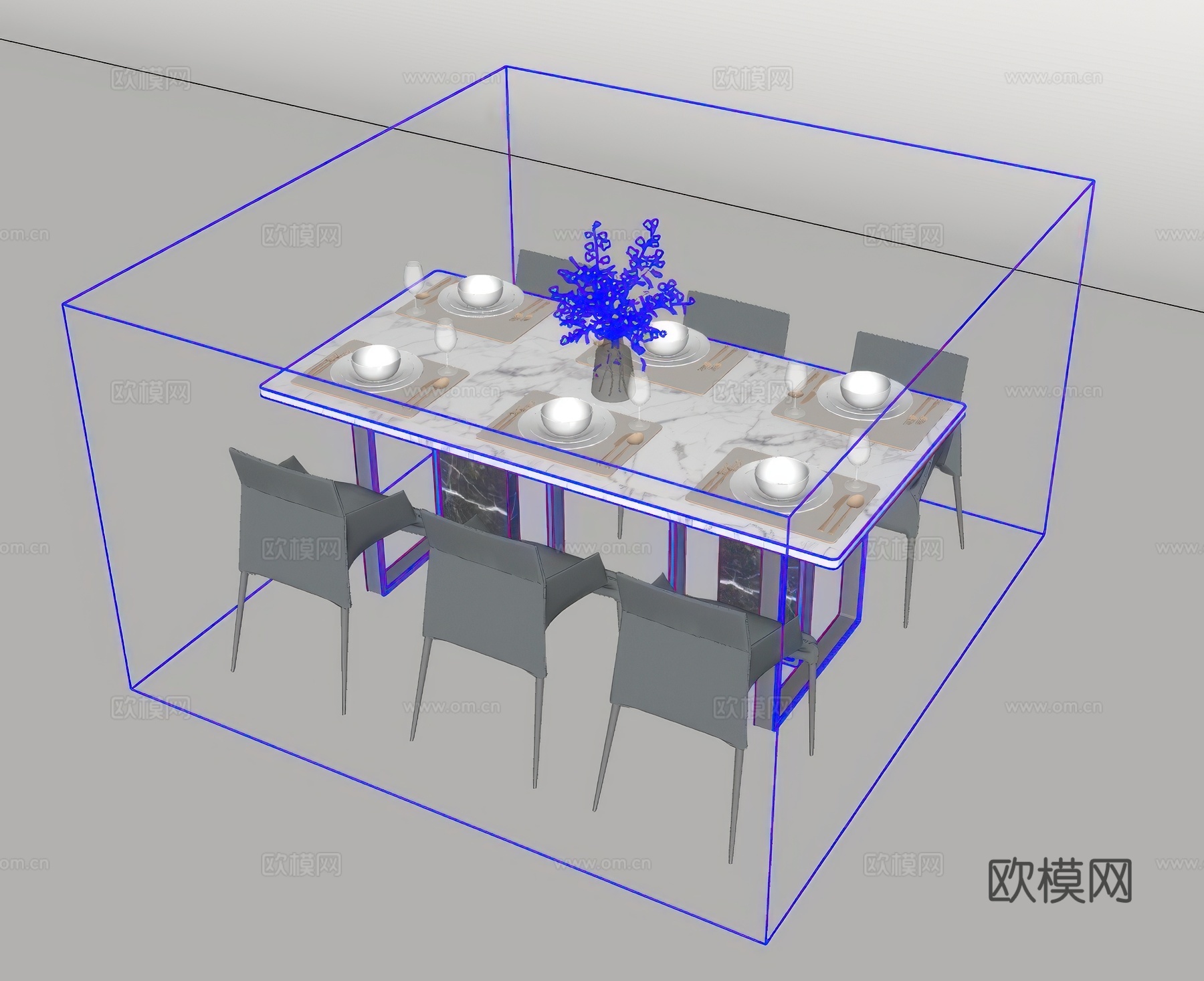 休闲桌椅su模型