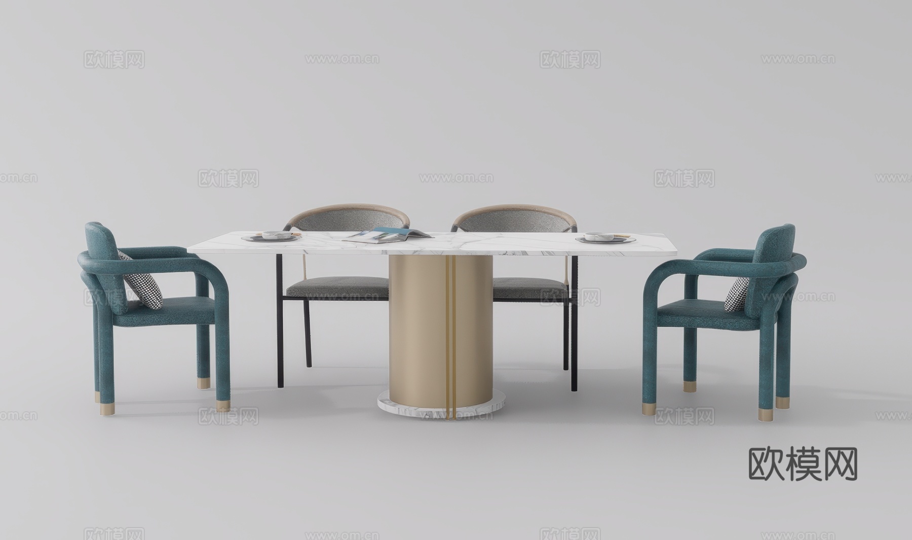 休闲桌椅su模型