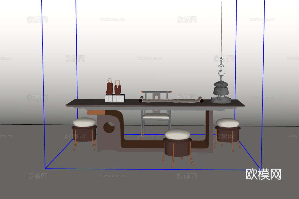 茶桌椅su模型