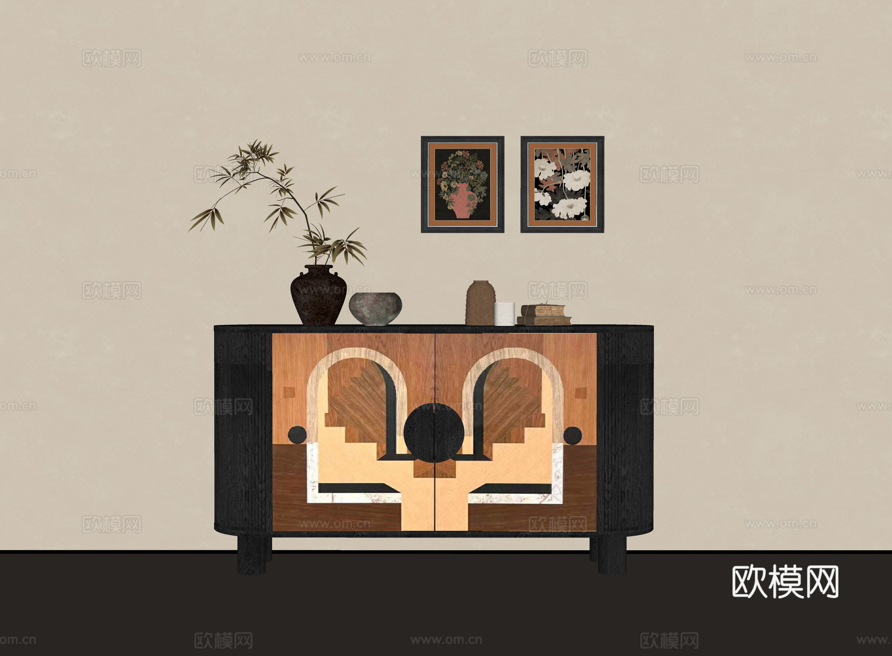宋式玄关柜 装饰柜 边柜su模型