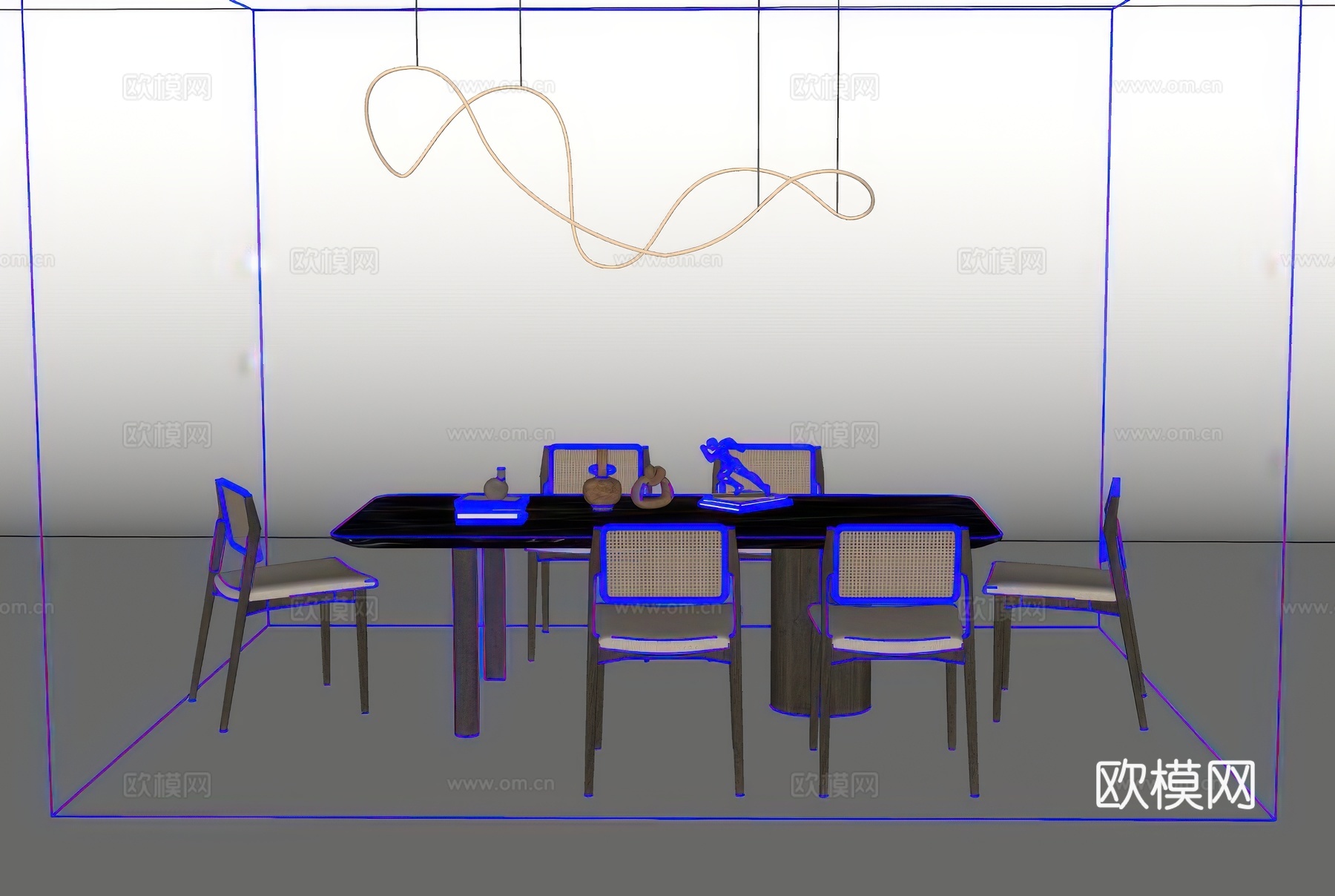 休闲桌椅su模型