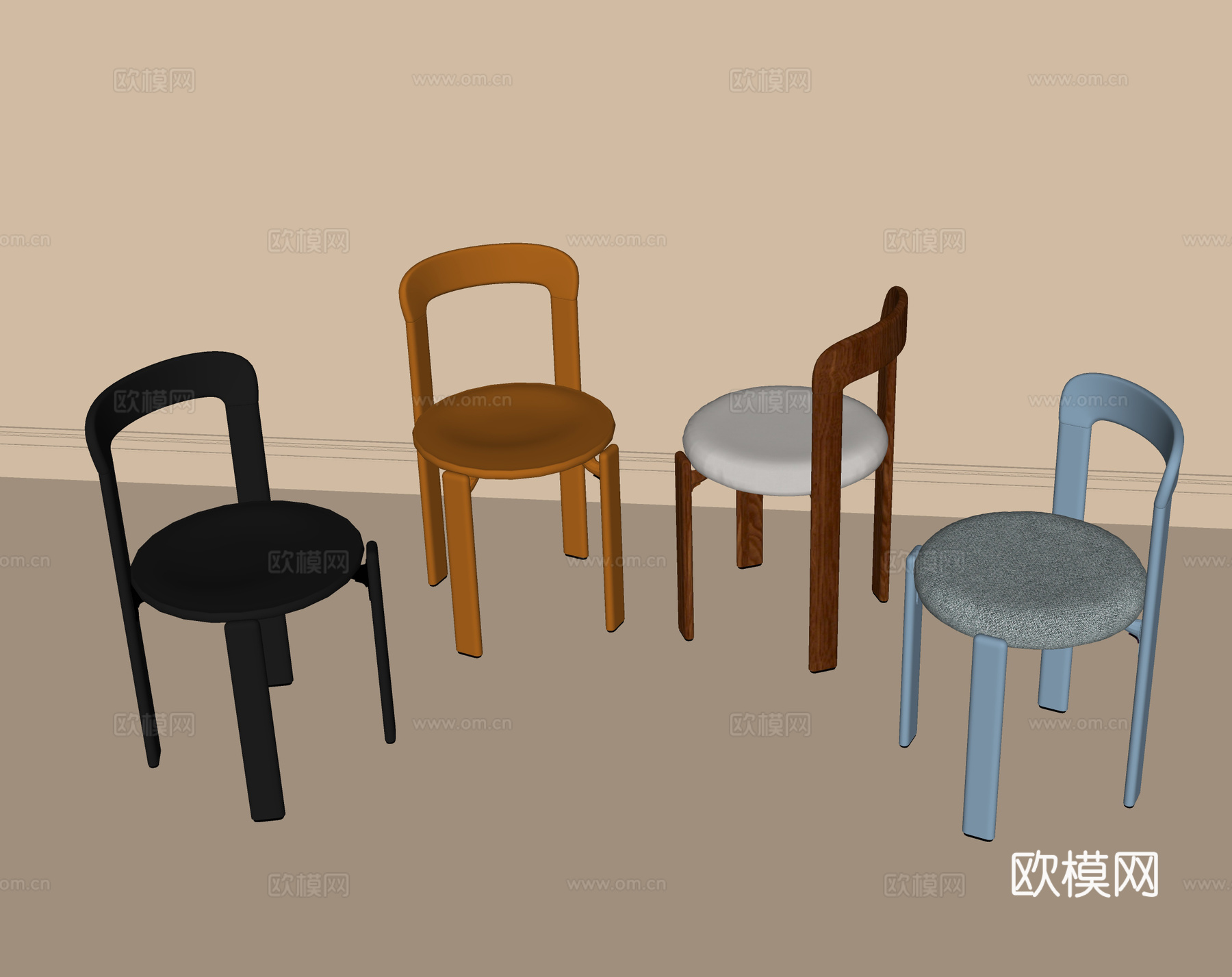现代餐椅 单椅 书椅su模型