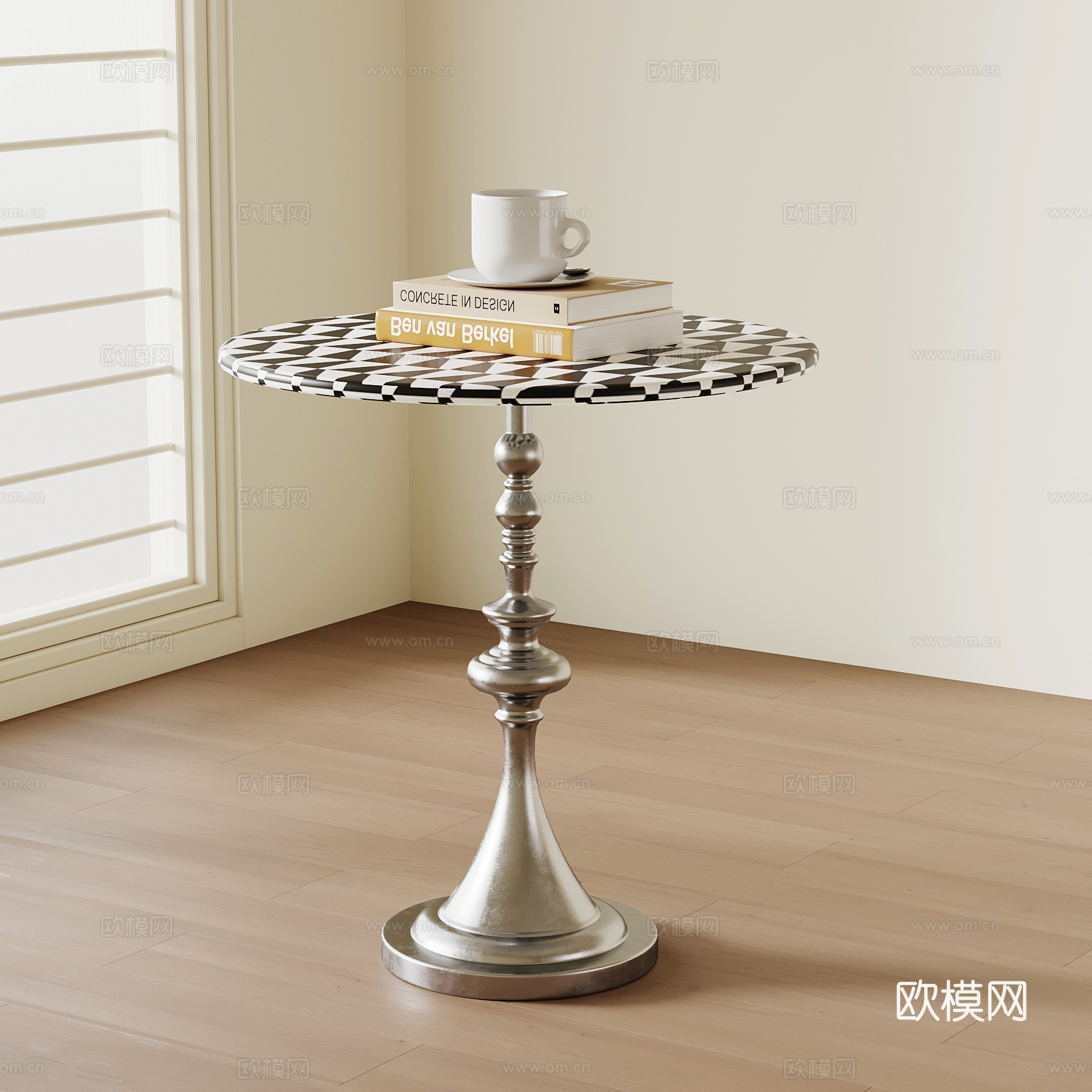 现代边几 金属边几su模型