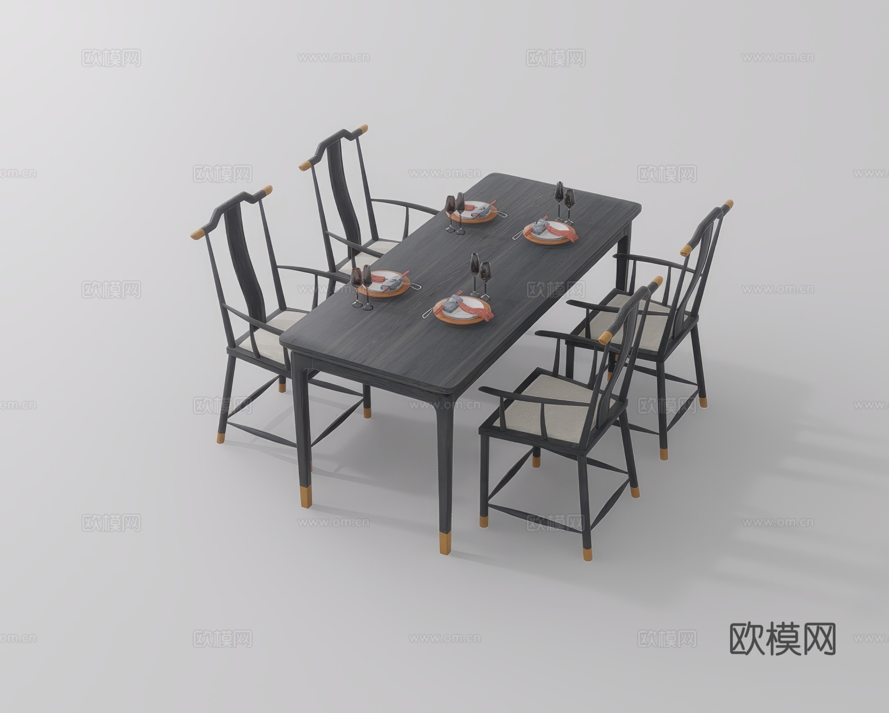 休闲桌椅su模型