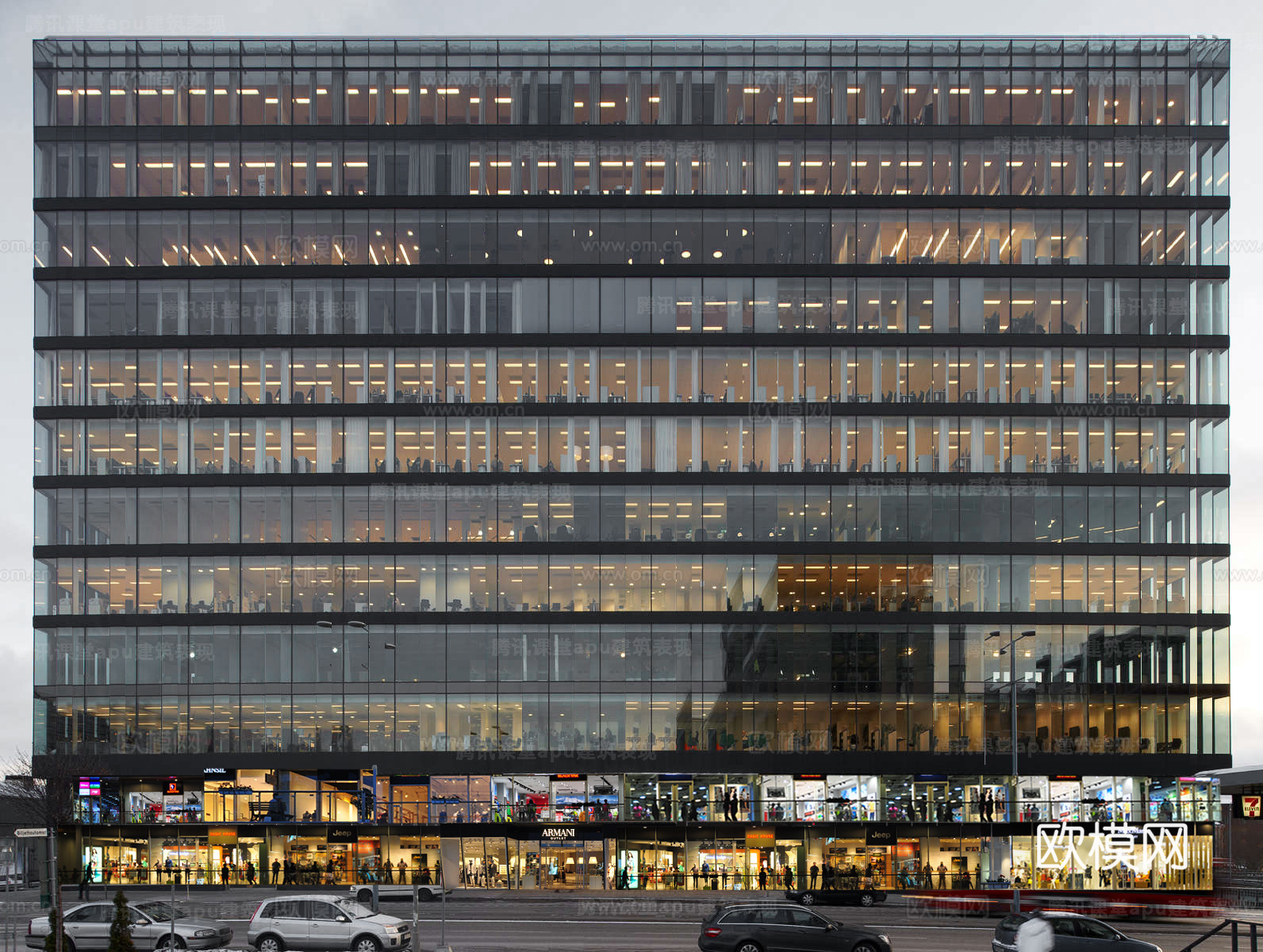 商业办公橱窗内透