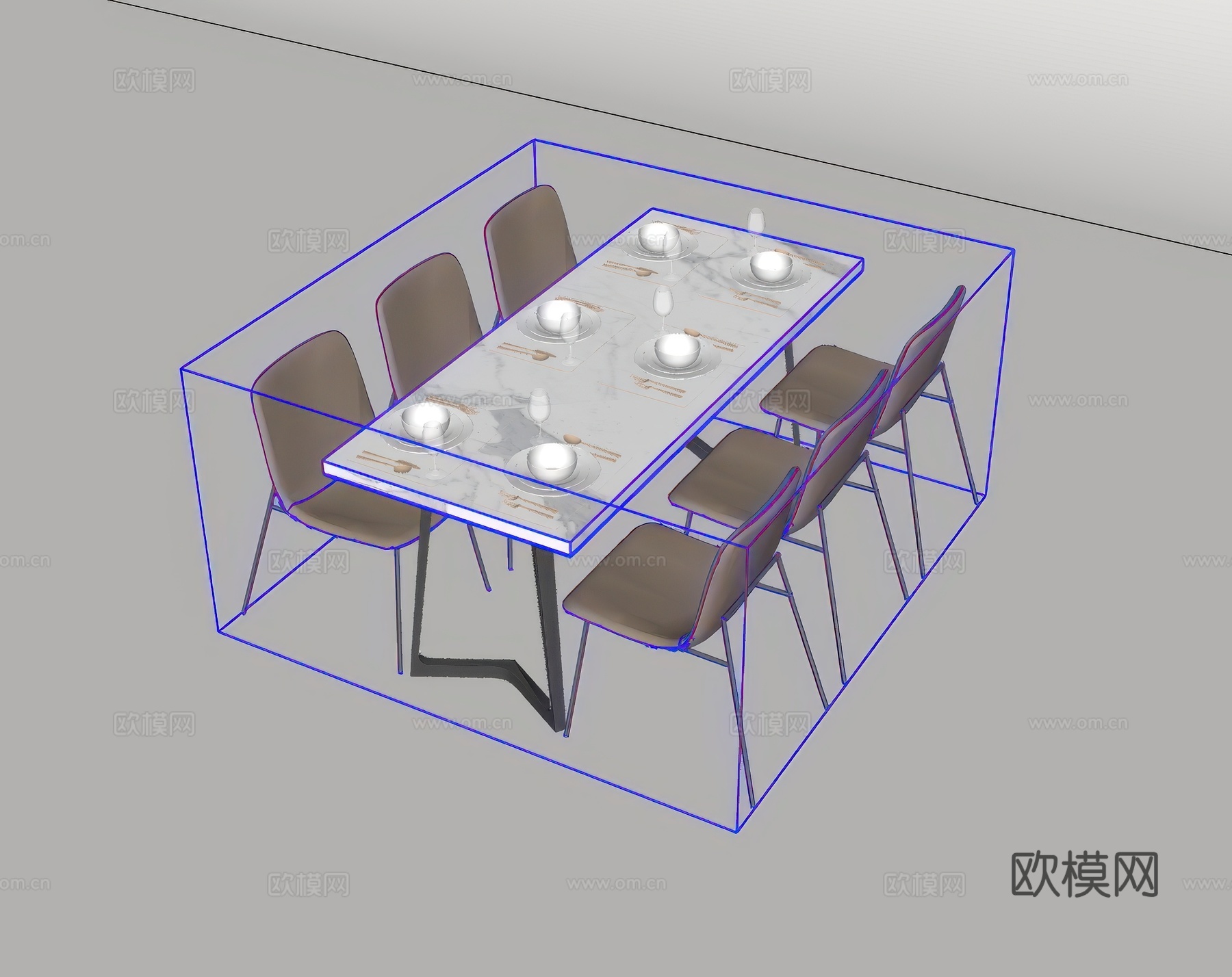 休闲桌椅su模型