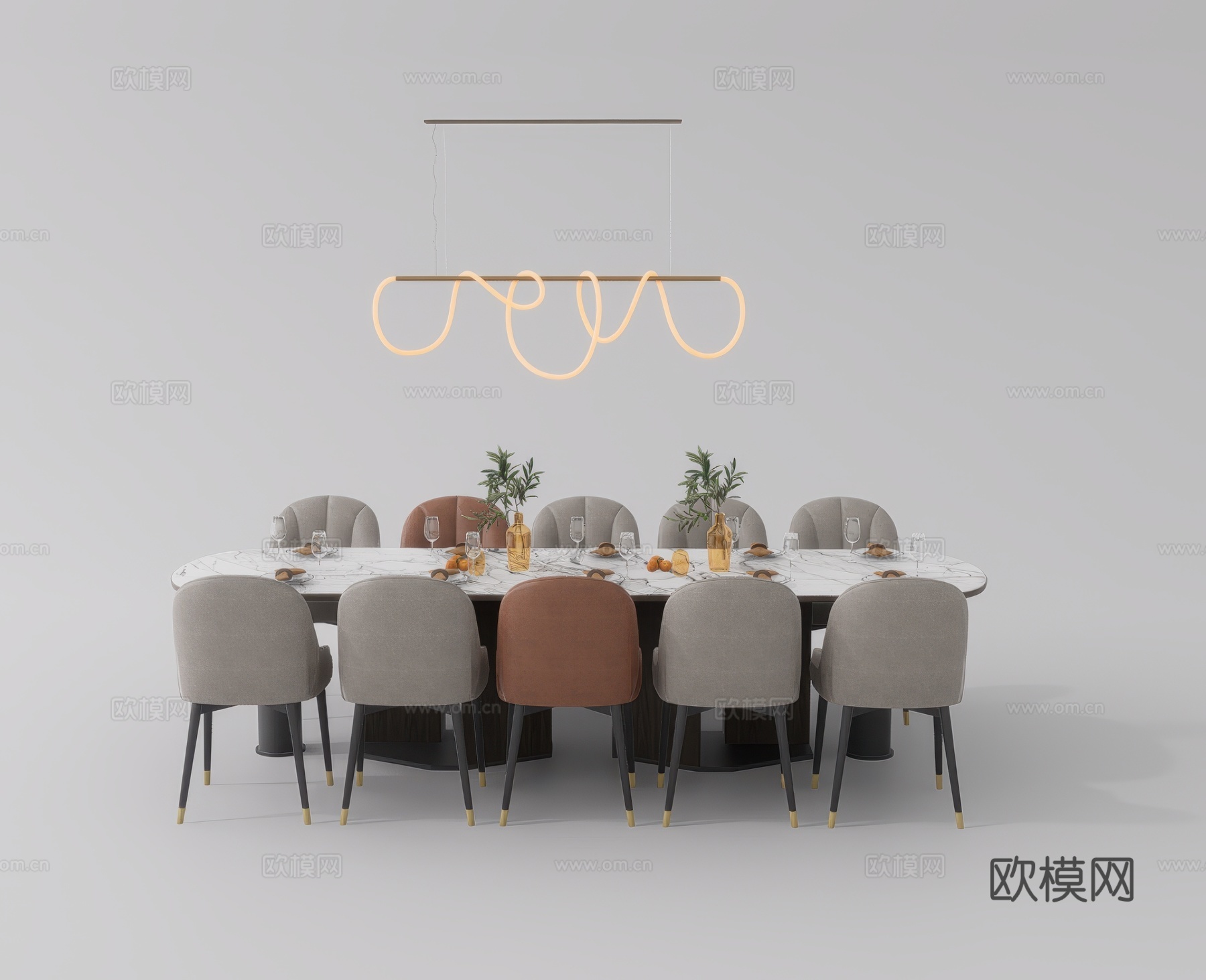 休闲桌椅su模型