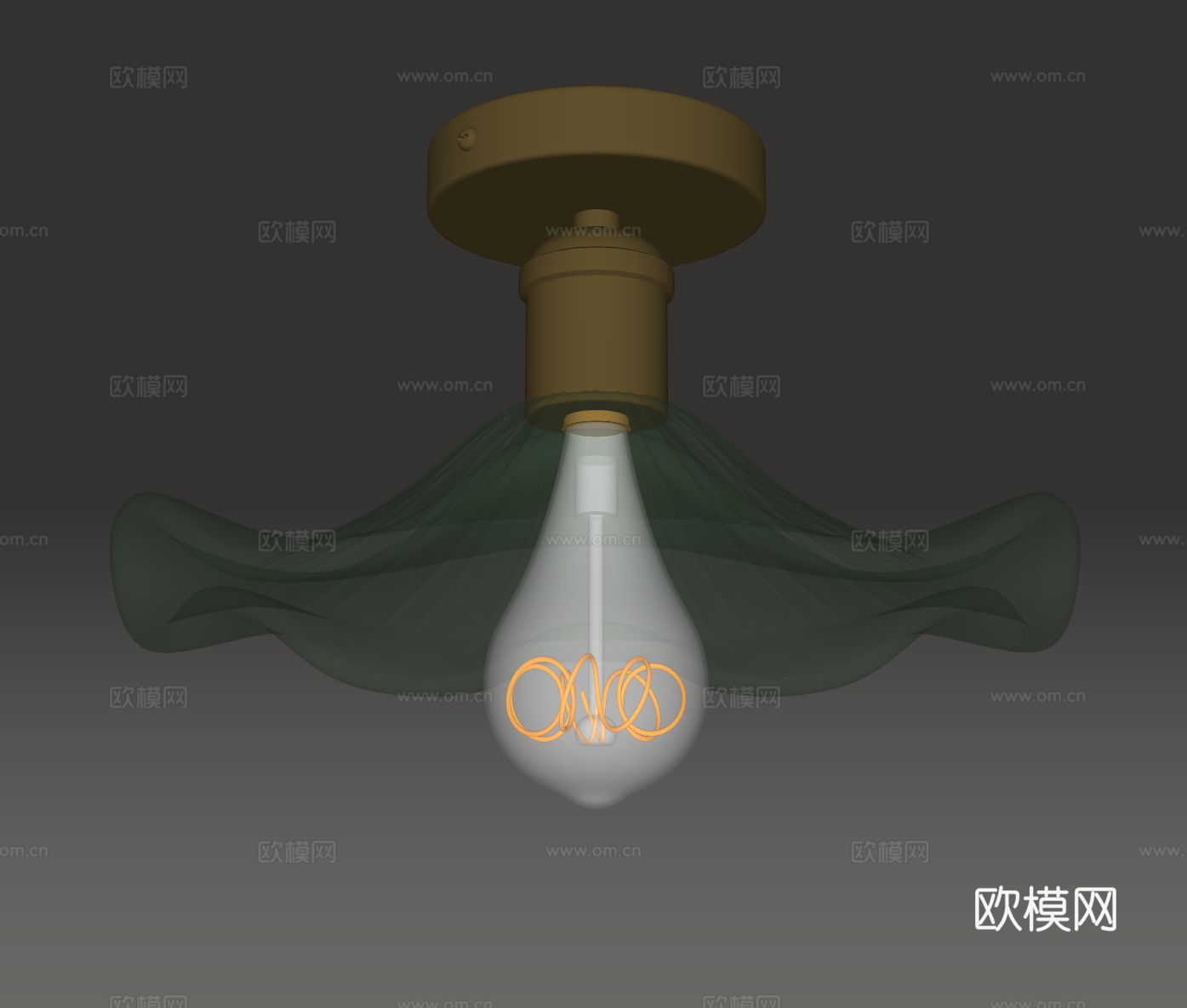 法式复古吸顶灯 美式中古吸顶灯su模型