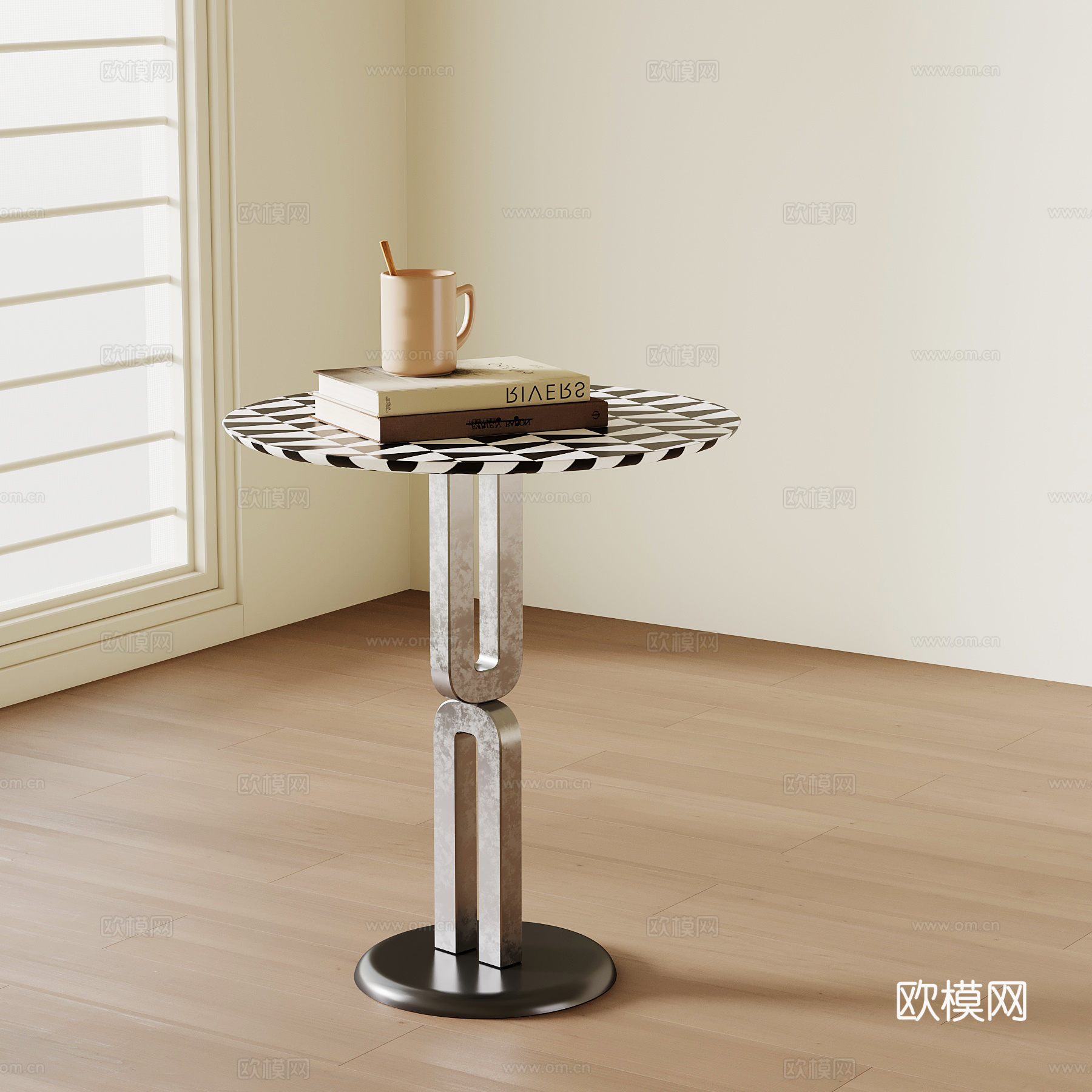 现代边几 金属边几su模型