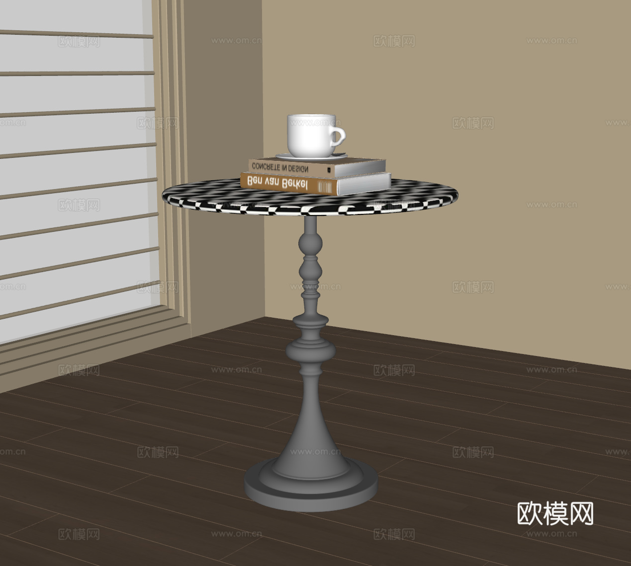 现代边几 金属边几su模型