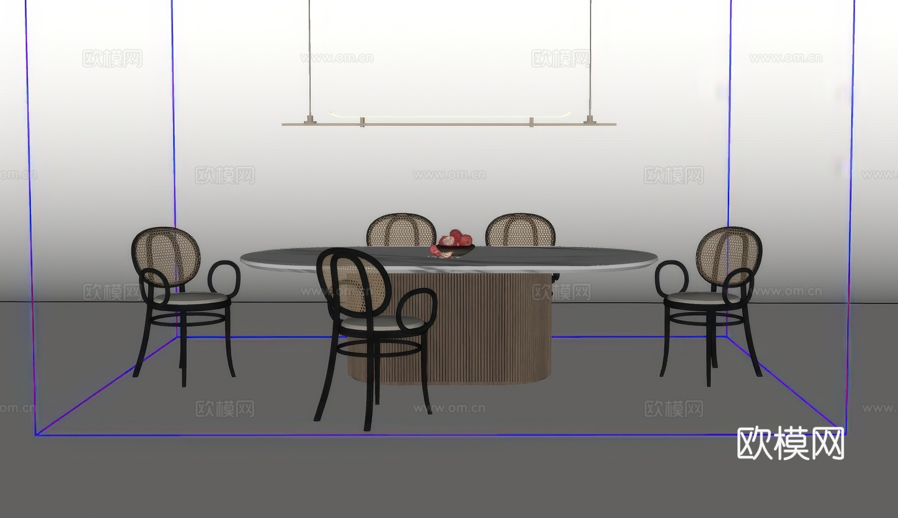 休闲桌椅su模型