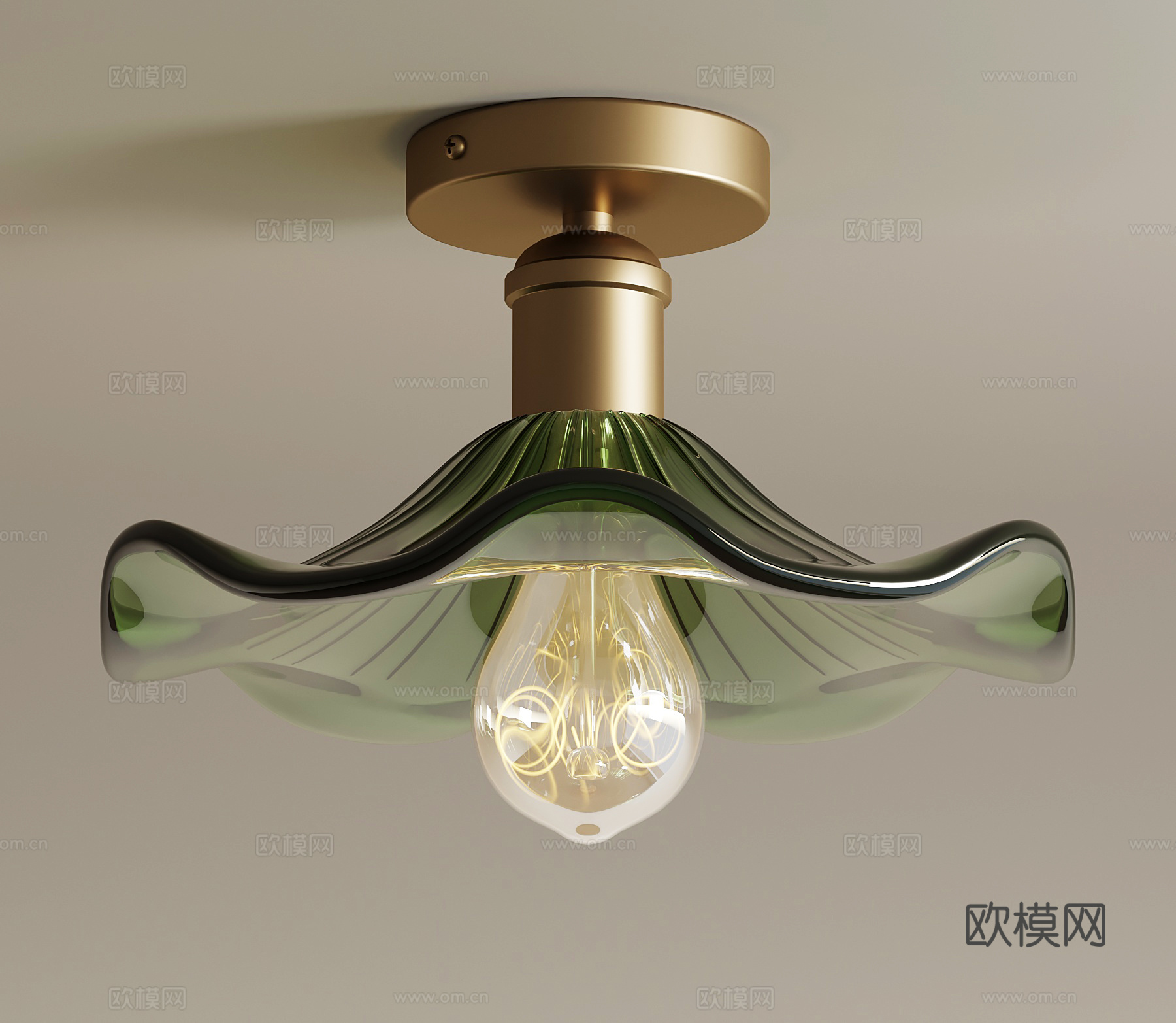 法式复古吸顶灯 美式中古吸顶灯su模型