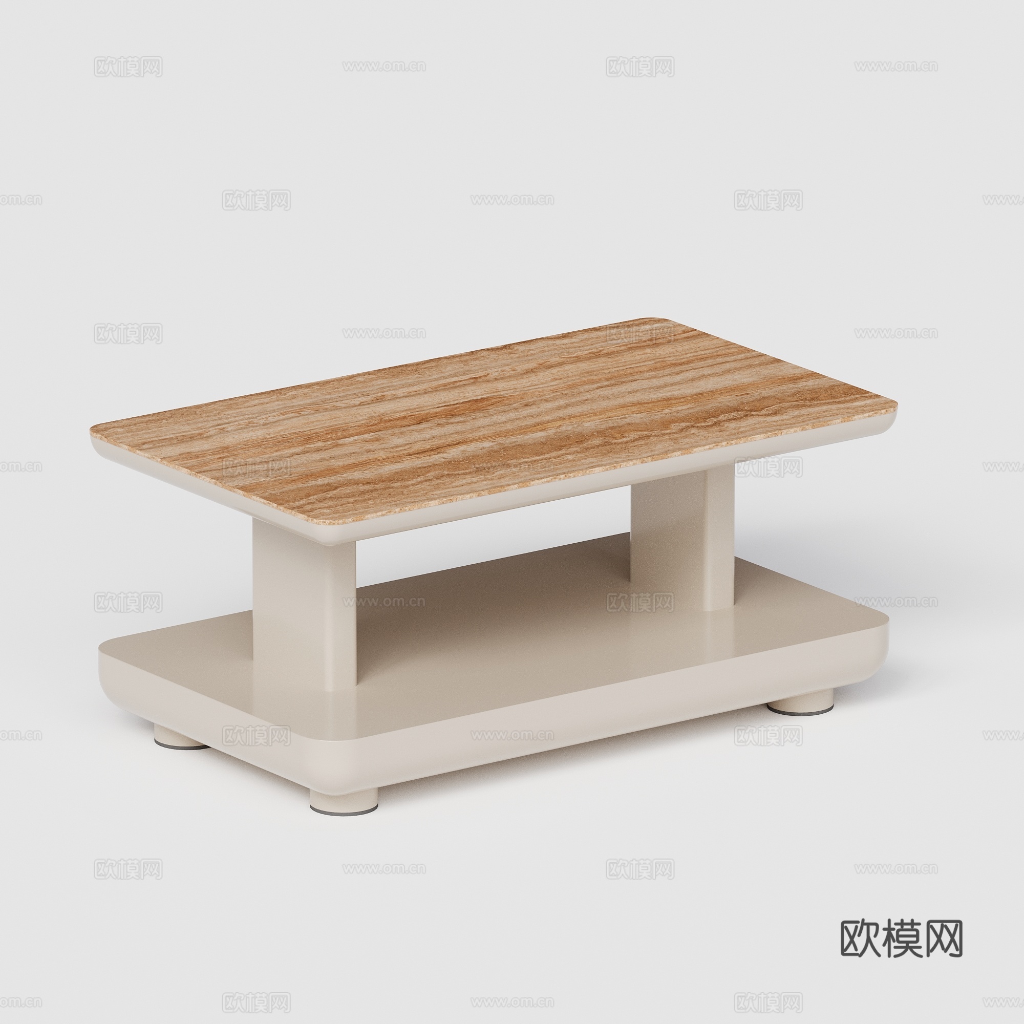 kun 现代户外 庭院花园茶几 洞石 金属 长茶几su模型