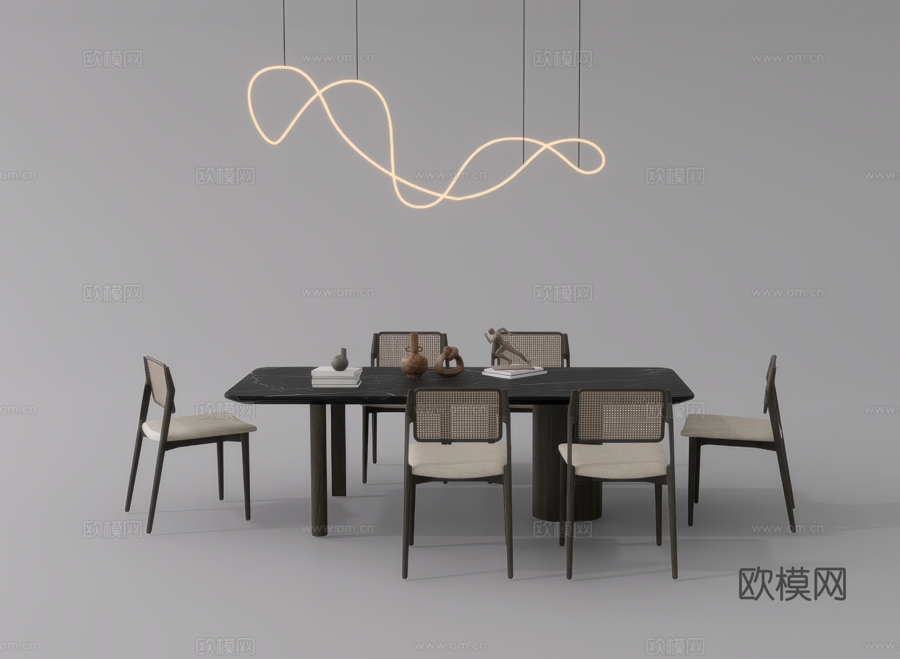 休闲桌椅su模型