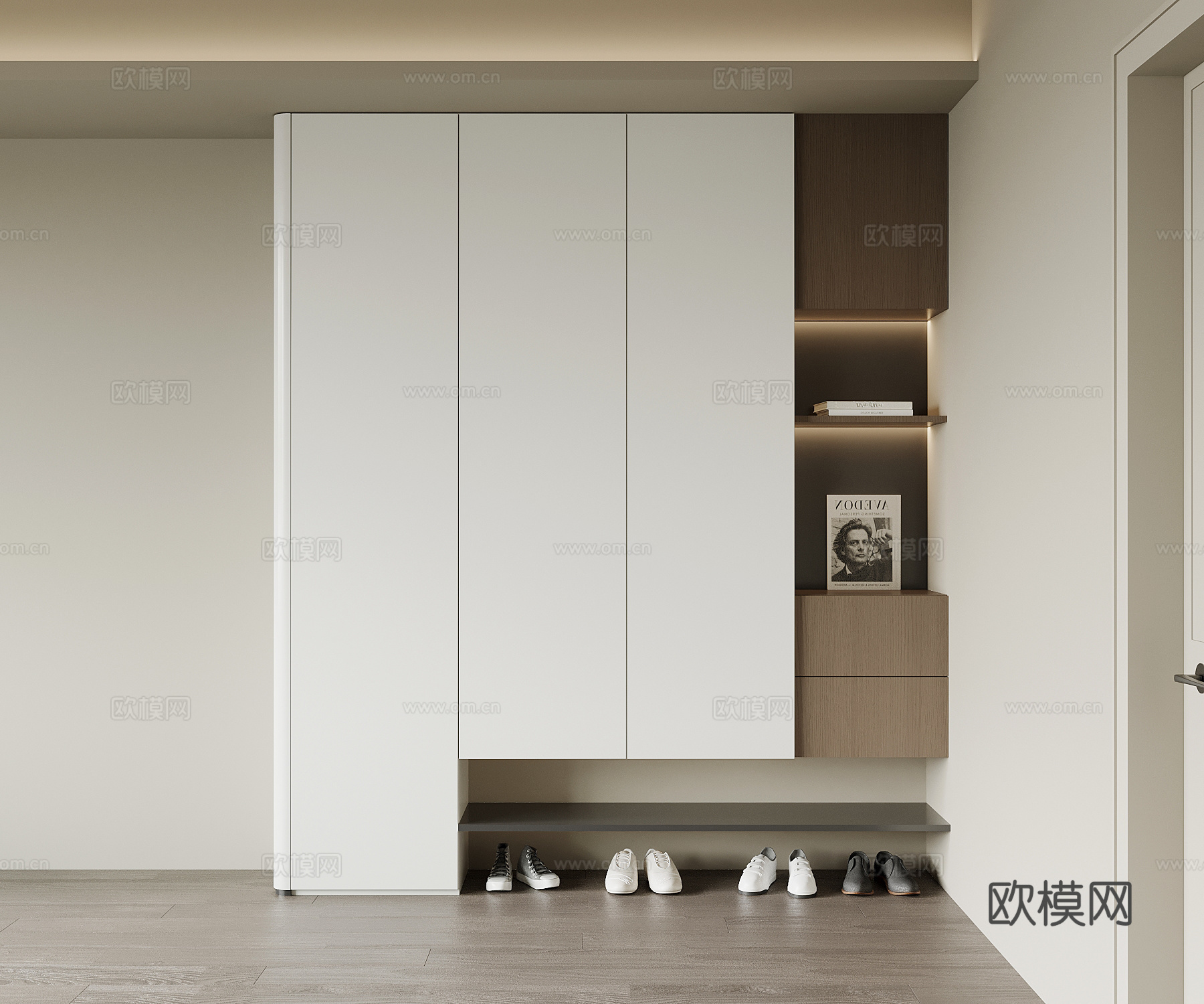 现代意式鞋柜 入户鞋柜su模型