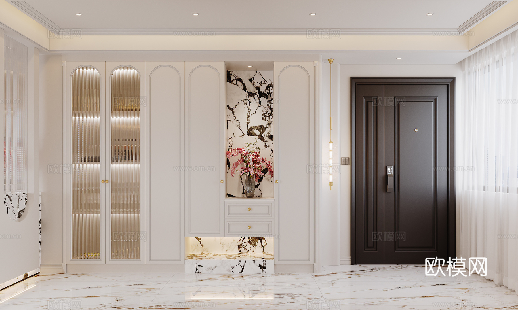 法式门厅玄关su模型