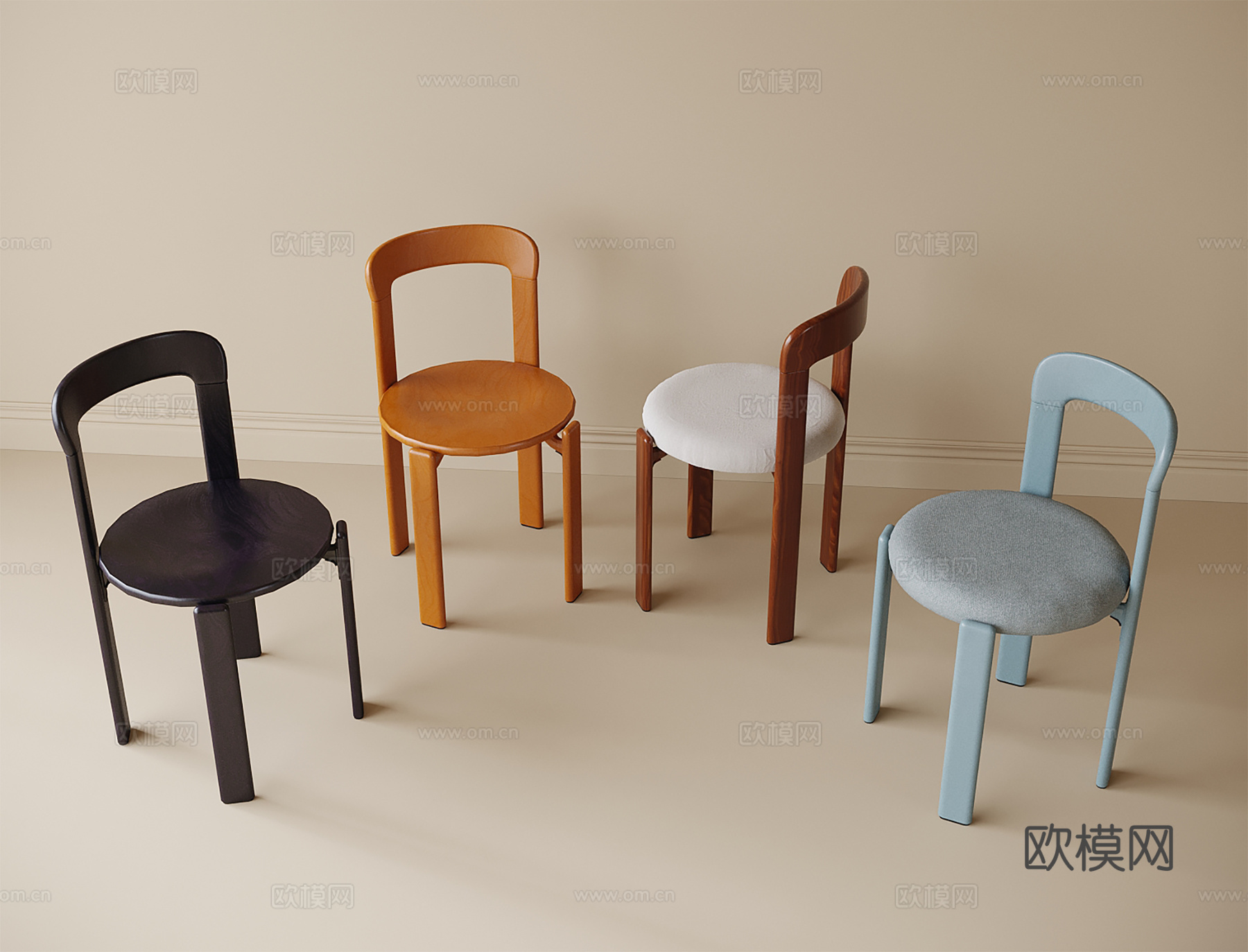 现代餐椅 单椅 书椅su模型