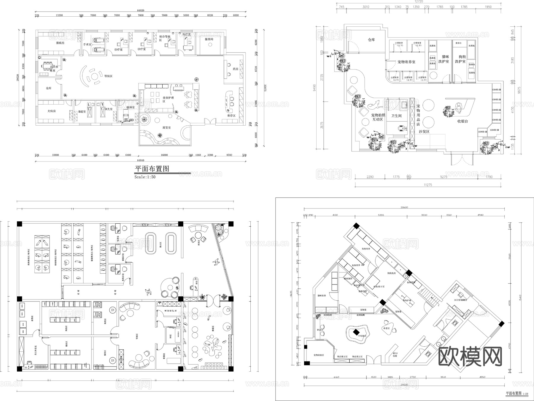 25套宠物店CAD图纸cad施工图