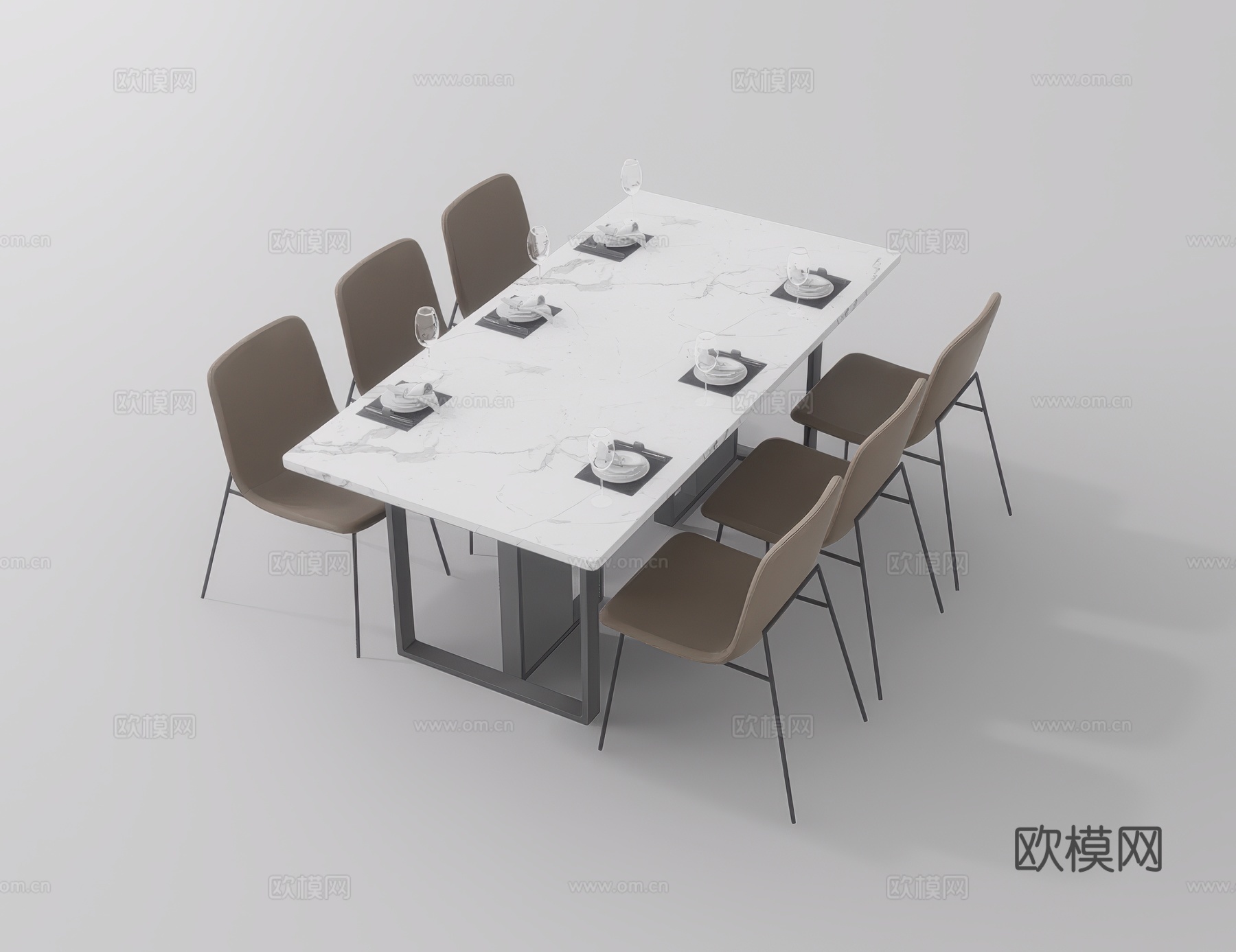 休闲桌椅su模型