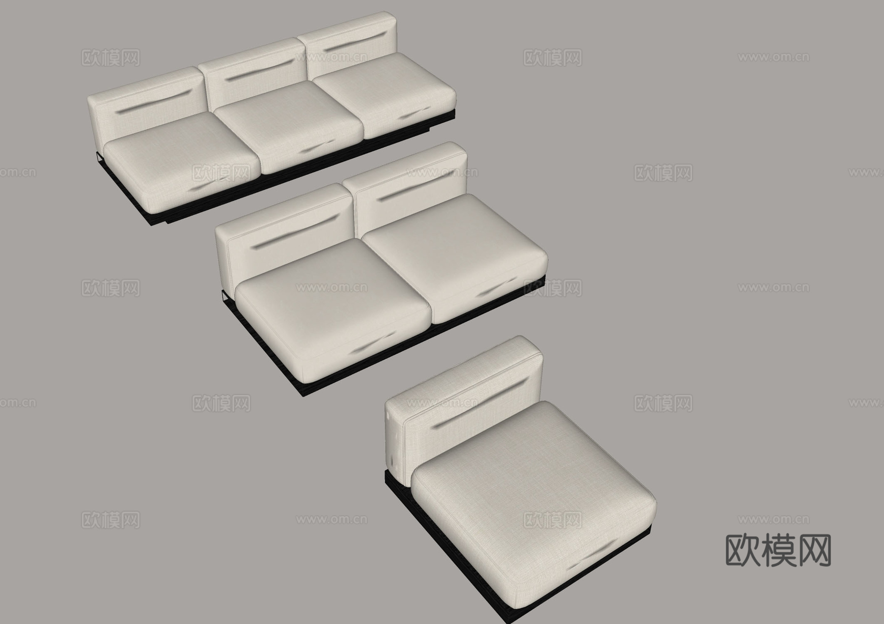 现代沙发 组合沙发 简约风格 家居家具 布艺沙发 客厅家具su模型