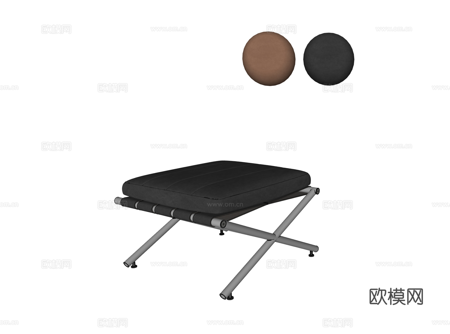 现代包豪斯凳子 皮革凳子su模型