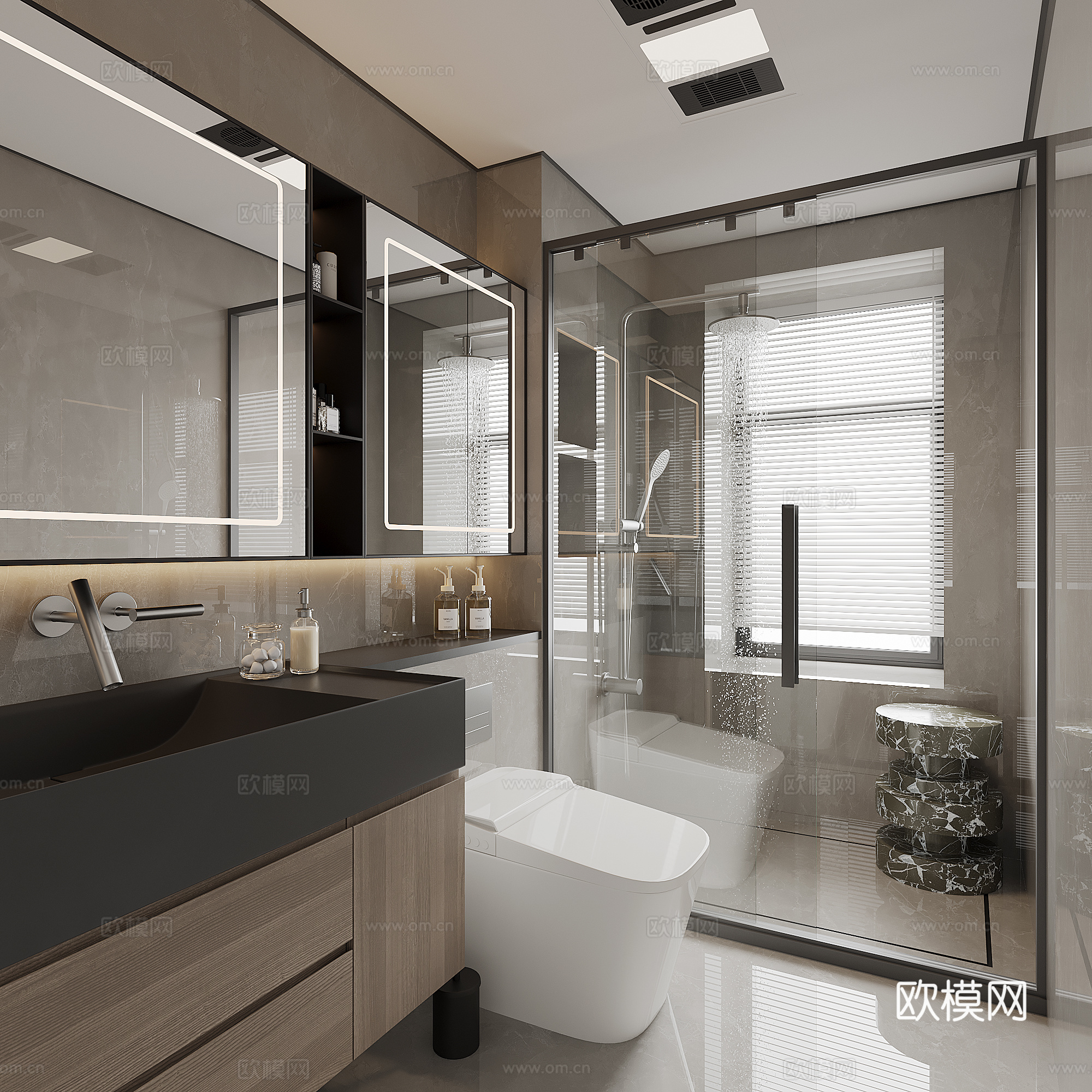 现代家居卫生间3d模型下载