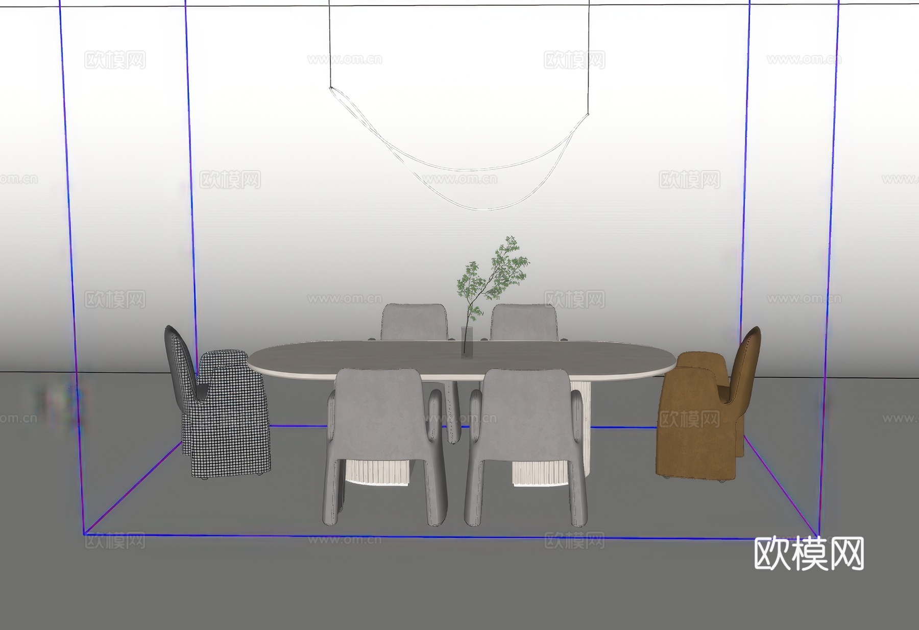 休闲桌椅su模型