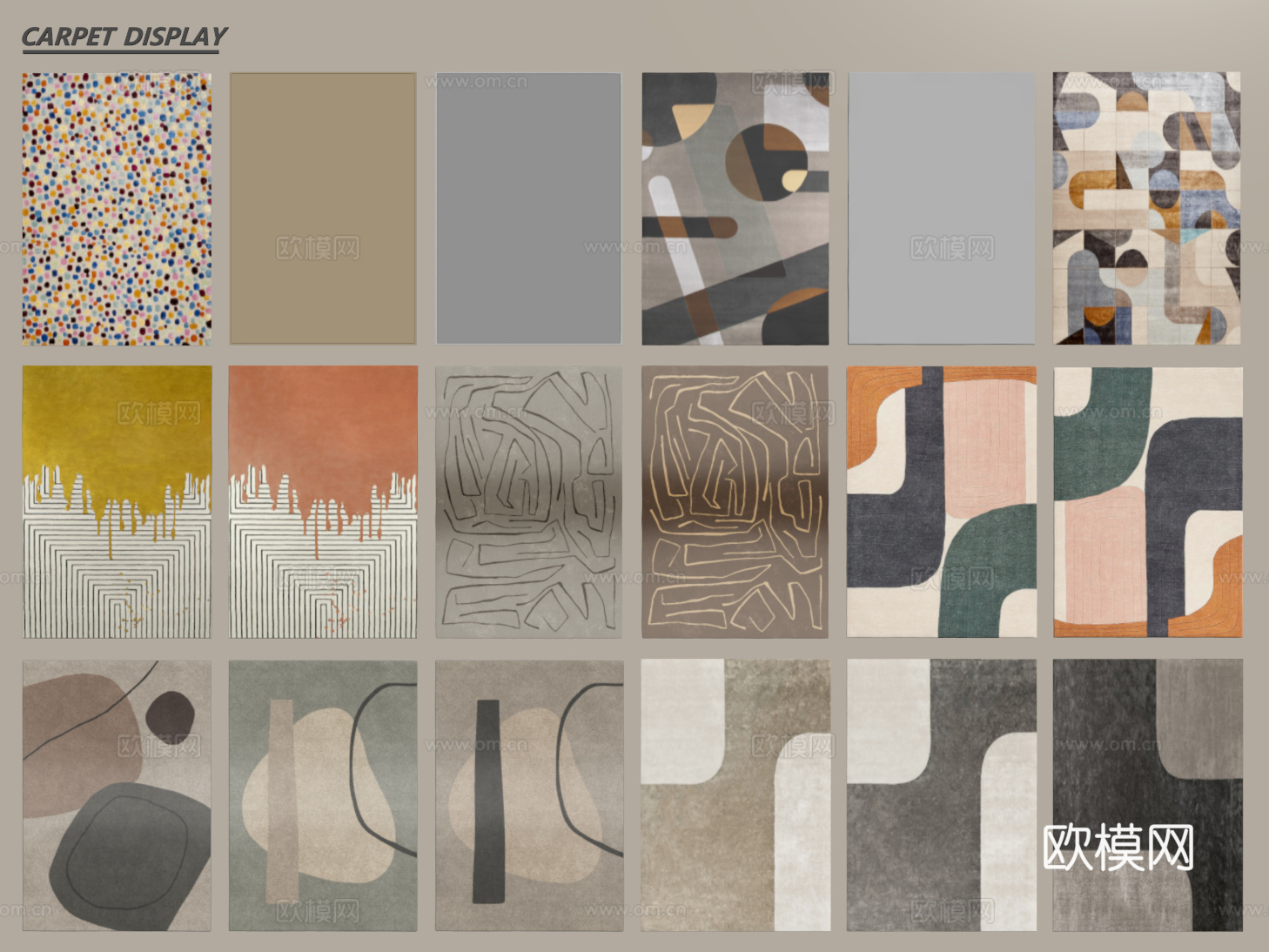 现代简约地毯 方形地毯 布艺地毯 客厅地毯 艺术地毯su模型