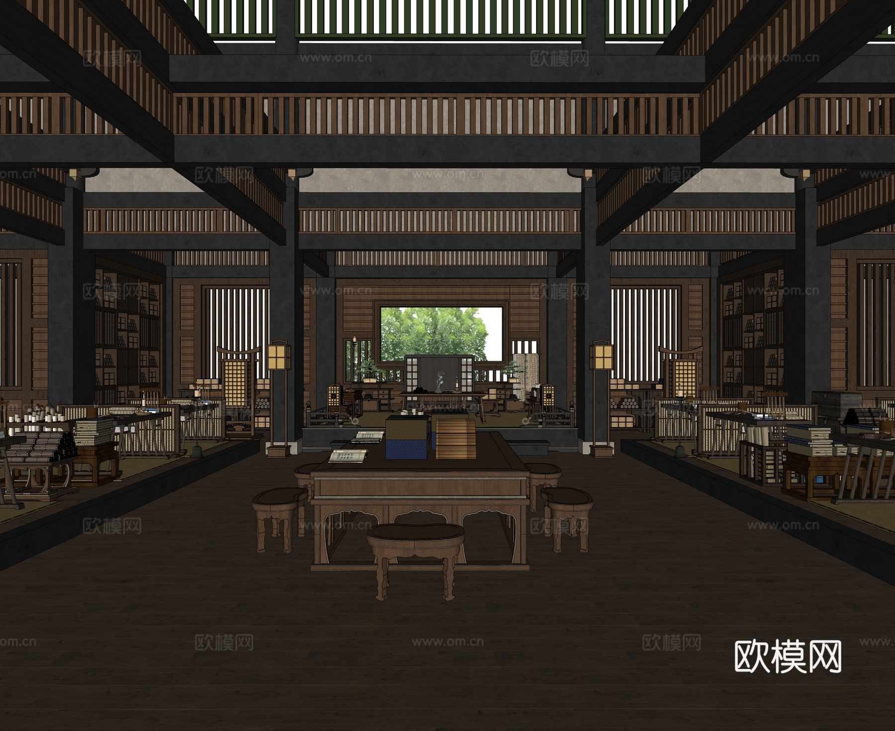 中式私塾 学堂 教室 考试中举 复古影视 衙署 府衙su模型
