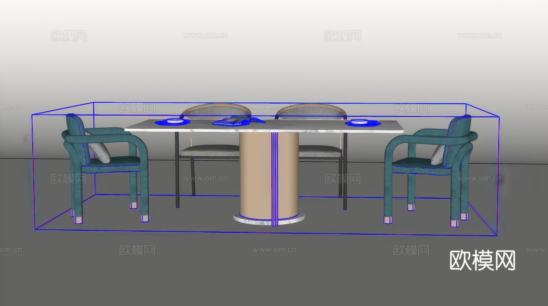 休闲桌椅su模型