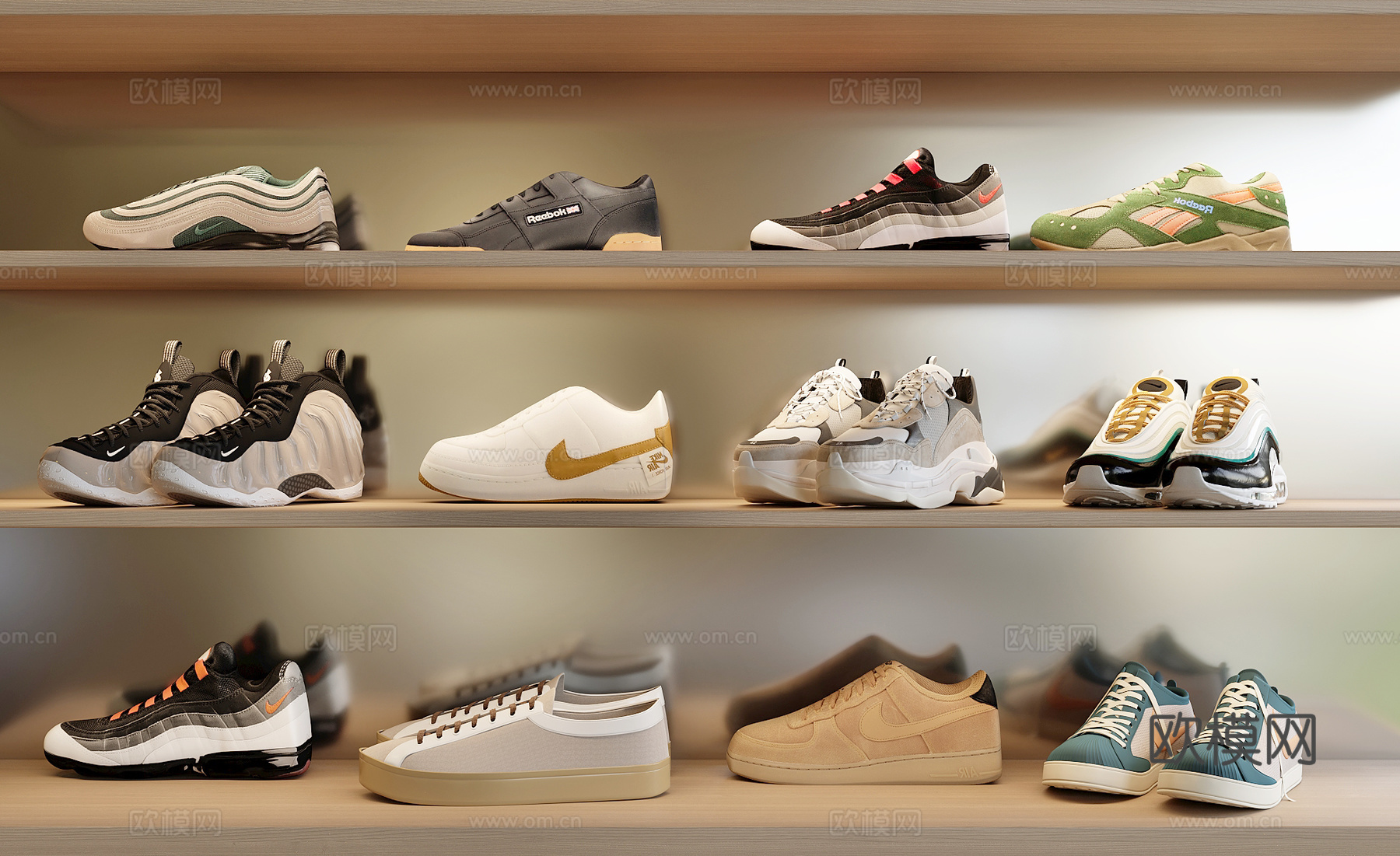 现代运动鞋3d模型下载