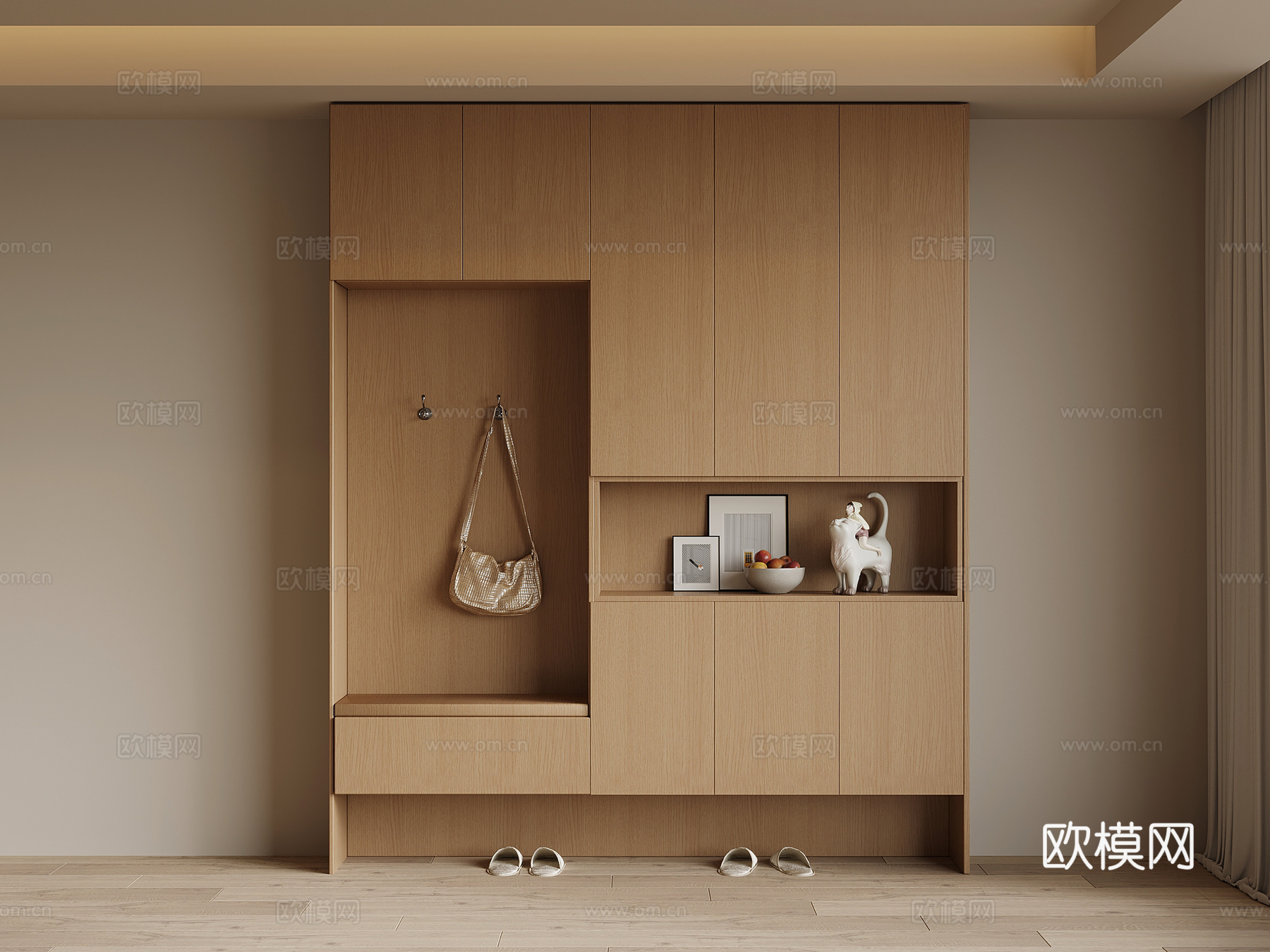 现代鞋柜 入户鞋柜su模型