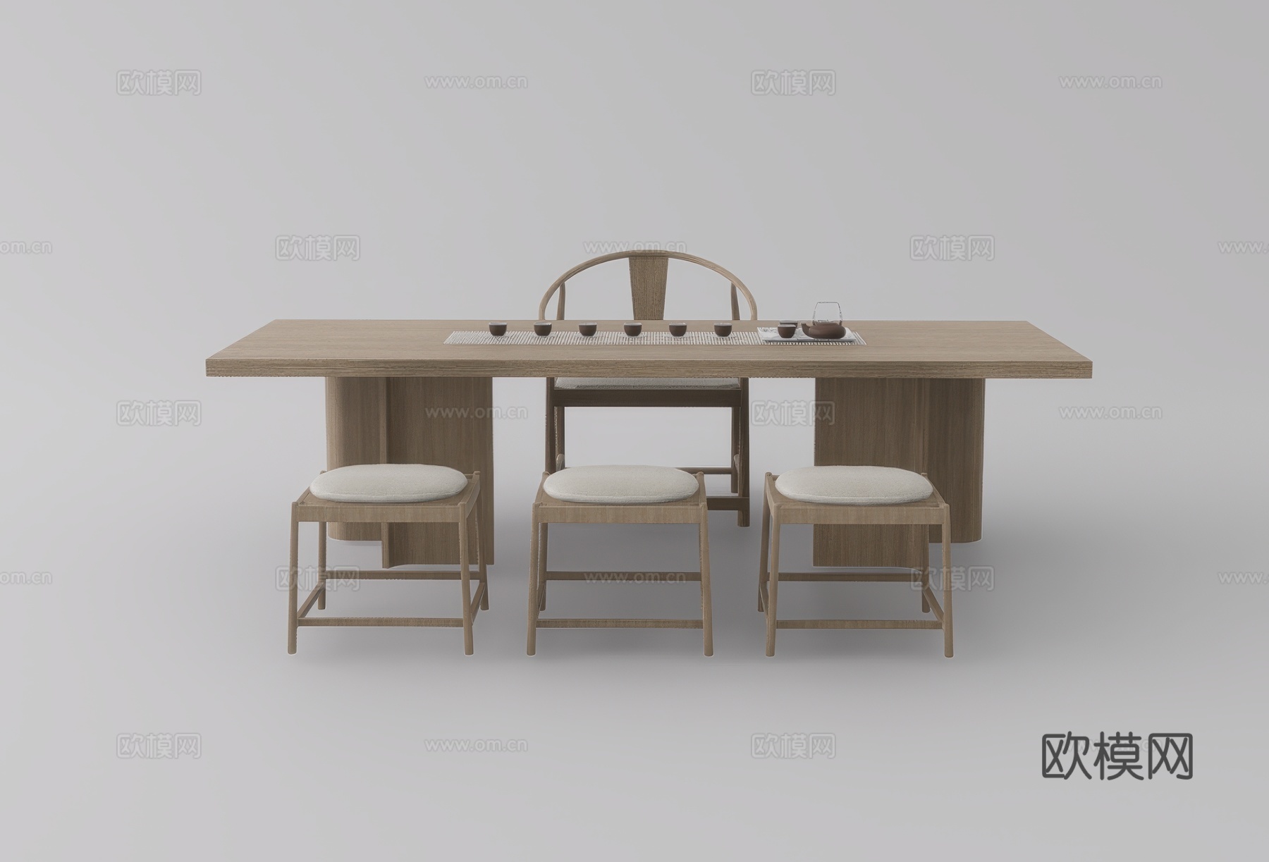 茶桌椅su模型