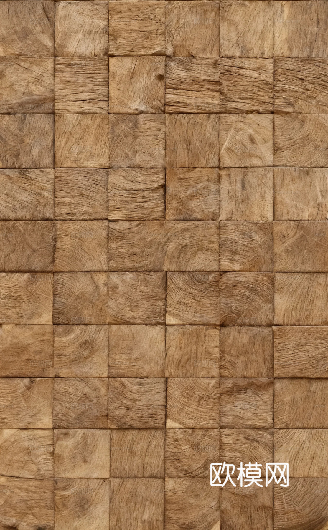中古风 原木色做旧木地板 正方形旧木地板 防腐木方格地板